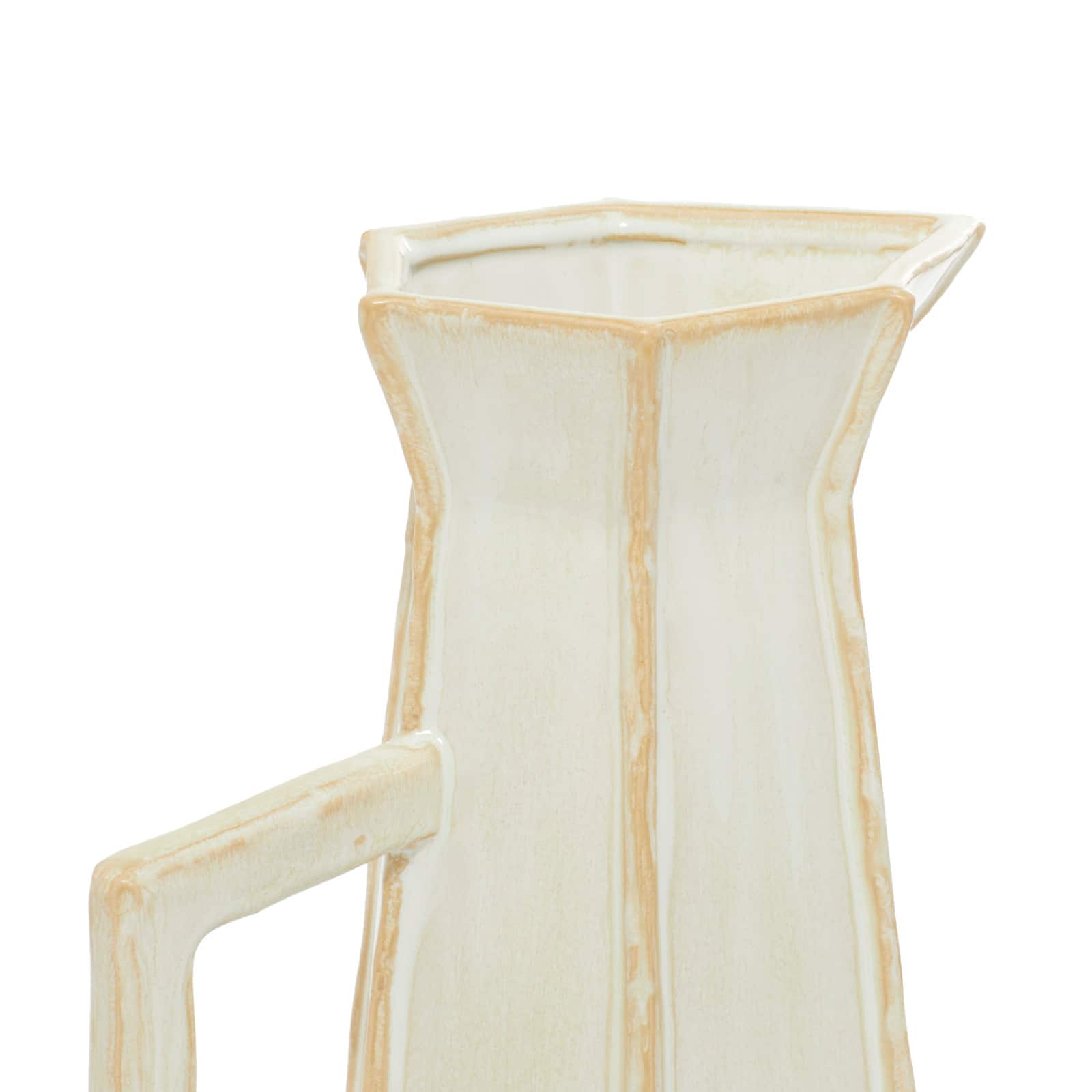 White Ceramic Modern Vase, 9" x 14"