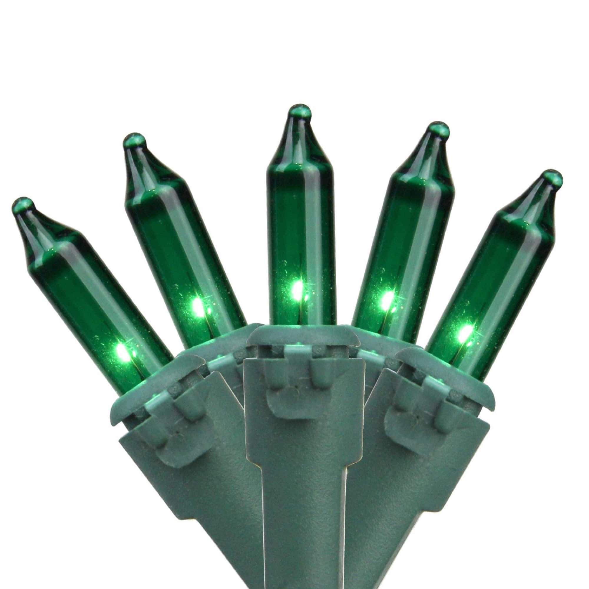 50ct. Mini Christmas String Lights with Green Wire
