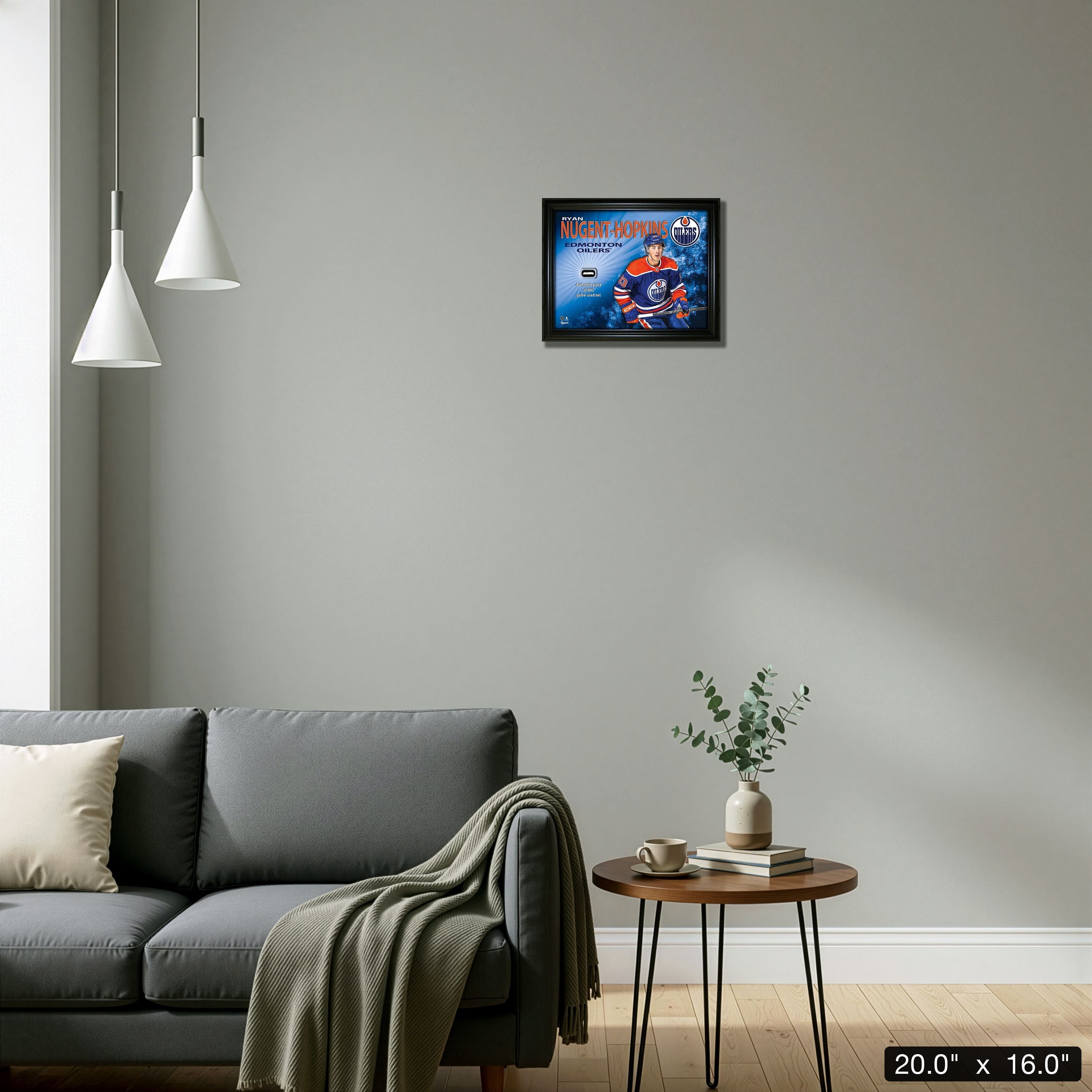 Ryan Nugent-Hopkins 16" x 20" PhotoGlass Frame with Authentic NHL Game-Used Net – Edmonton Oilers 20" x 16"