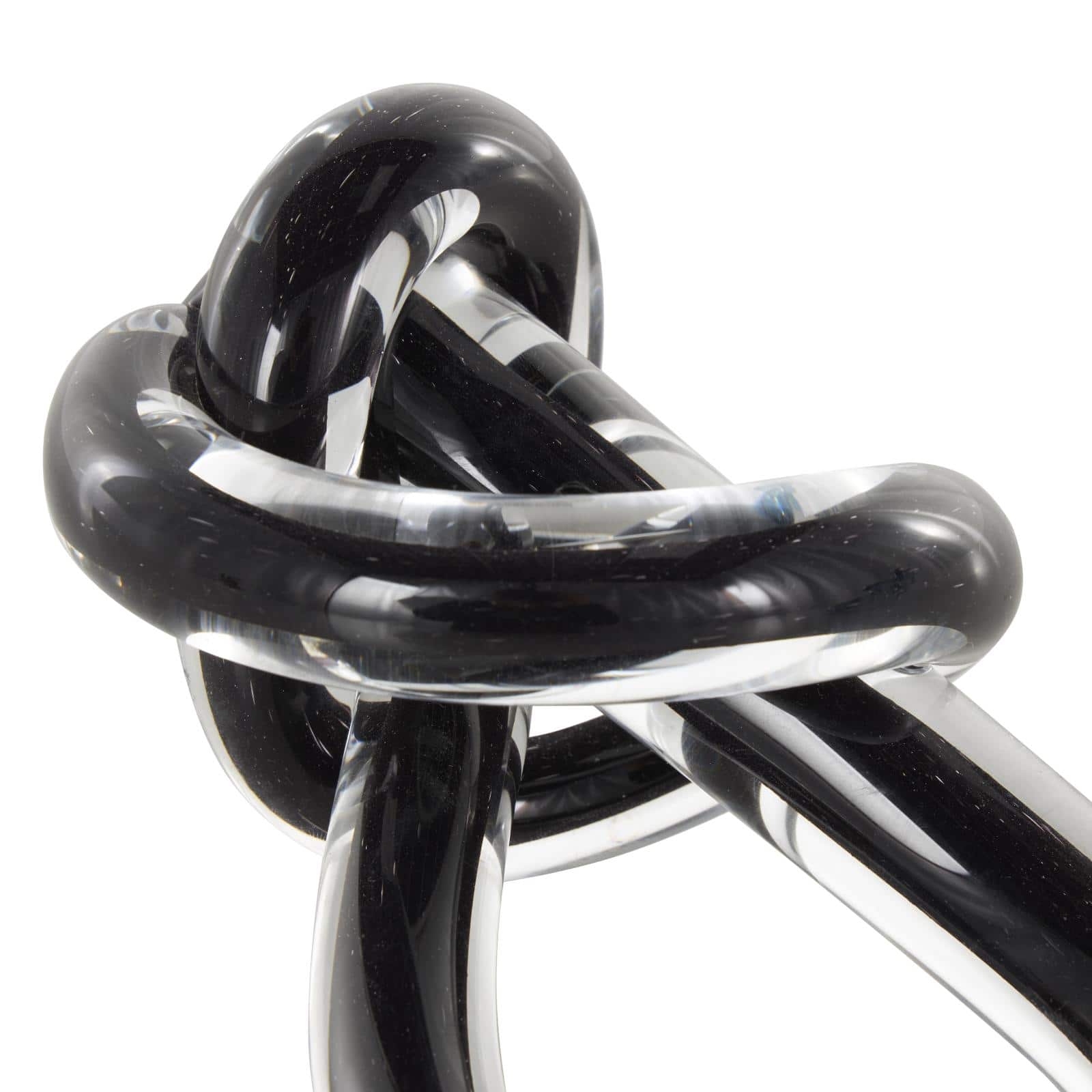 6.75" Black & Blue Abstract Knot Glass Sculpture Set