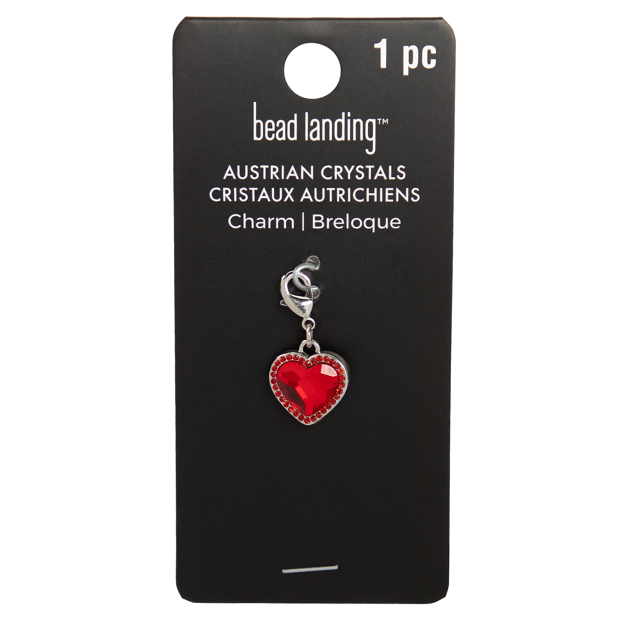 Light Siam Filagree Heart Austrian Crystal Charm by Bead Landing™