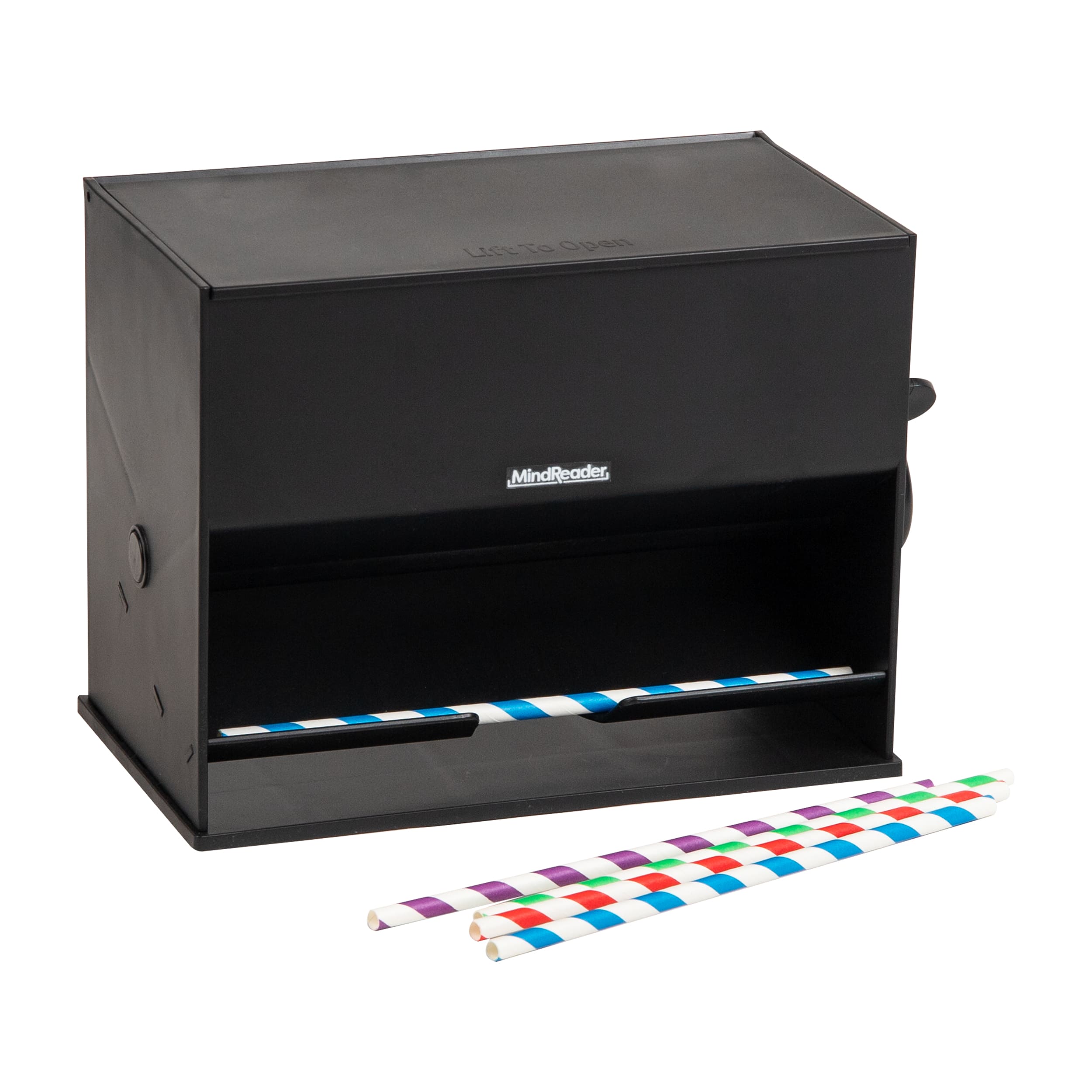 Mind Reader Black Plastic Straw & Pencil Dispenser