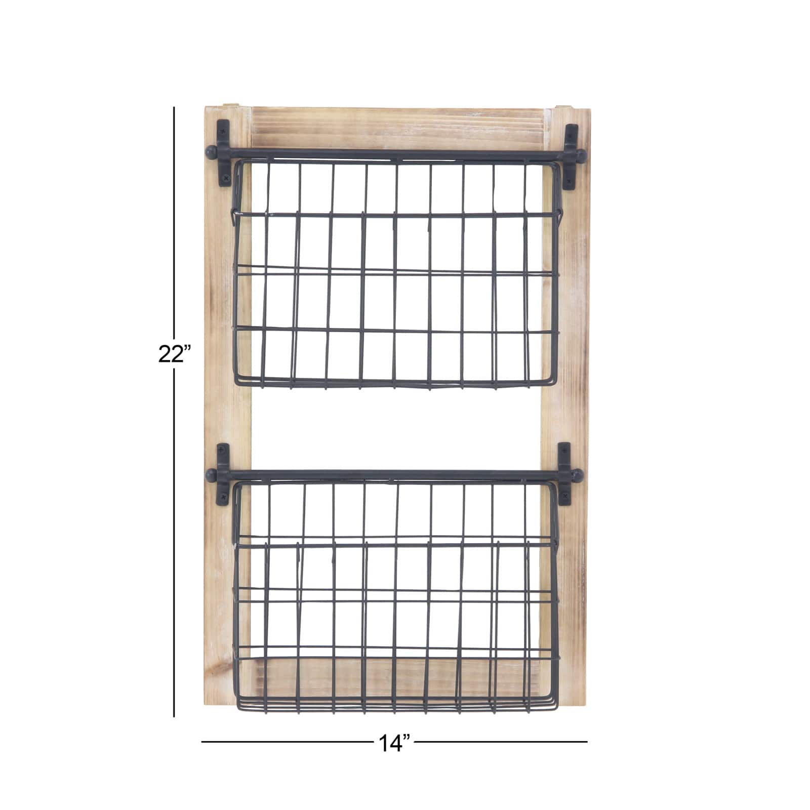 22" Black Metal Farmhouse Magazine Rack Holder