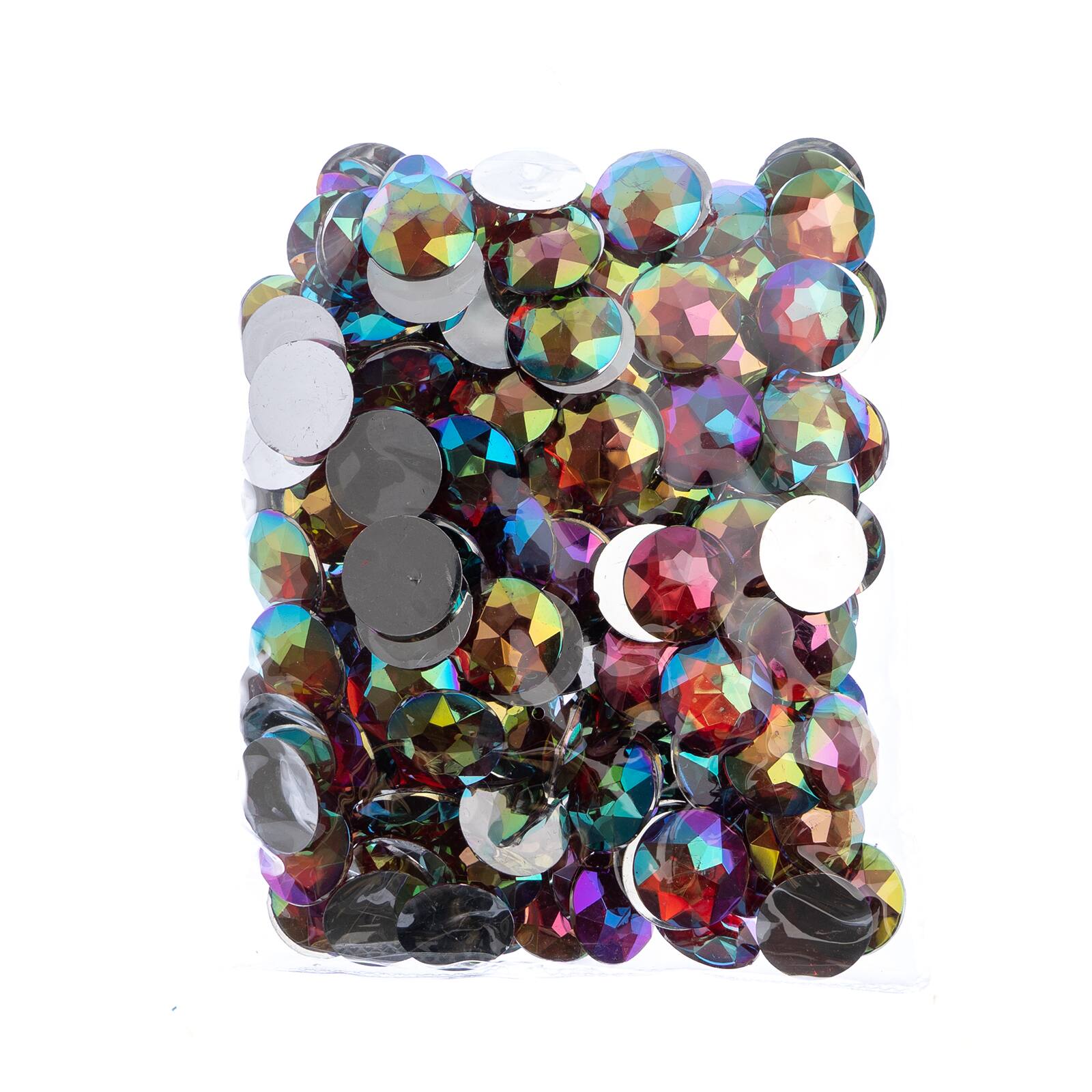 John Bead 20mm AB Acrylic Round Flat Back Rhinestones