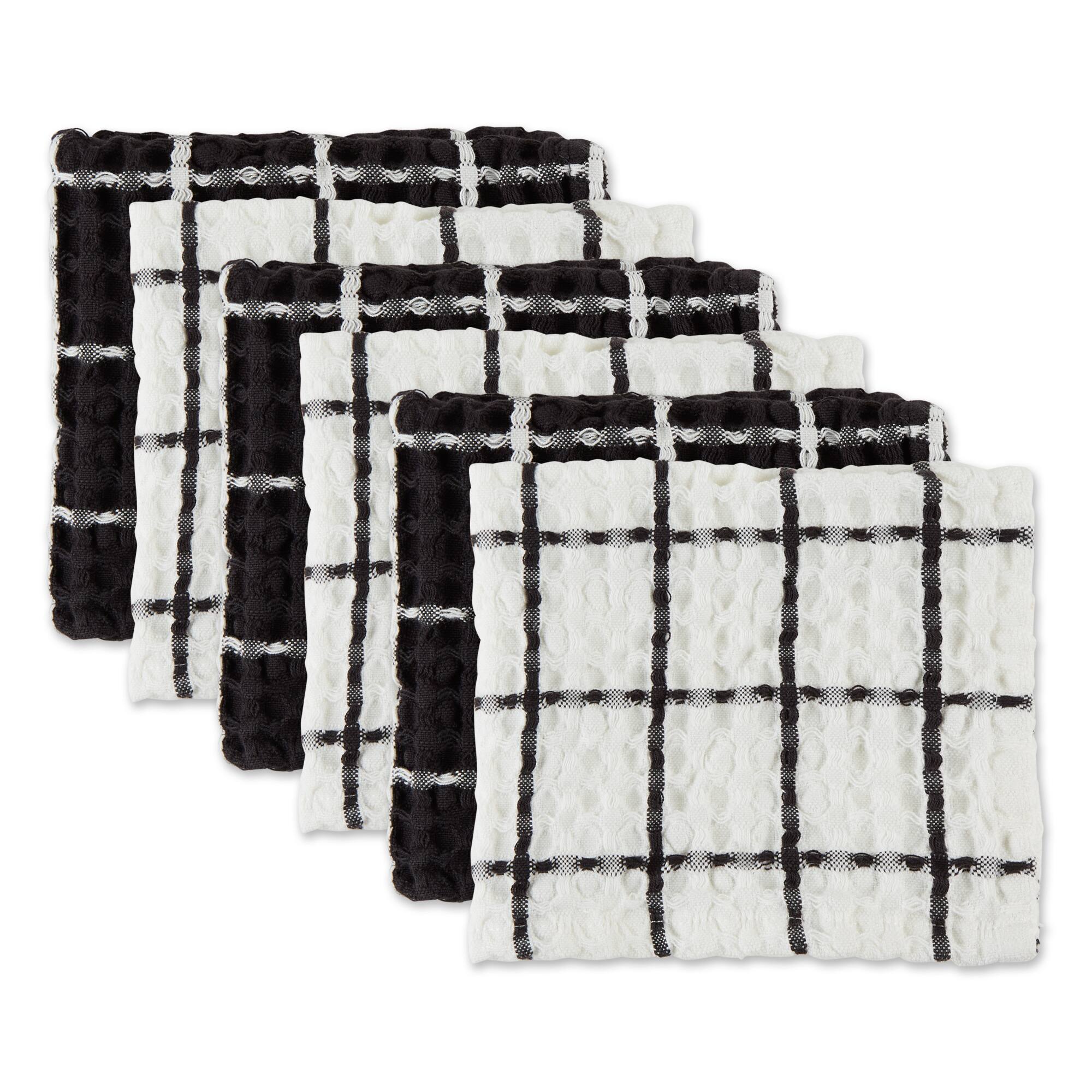 DII® Windowpane Oversized Washed Waffle Dishcloth Set