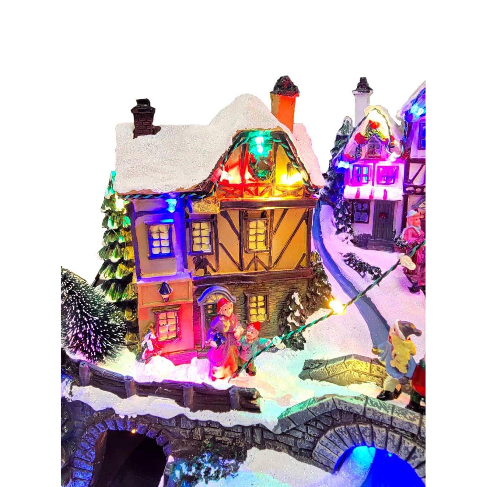 Wizardi 19.75" Christmas Village Winter Scene with Train