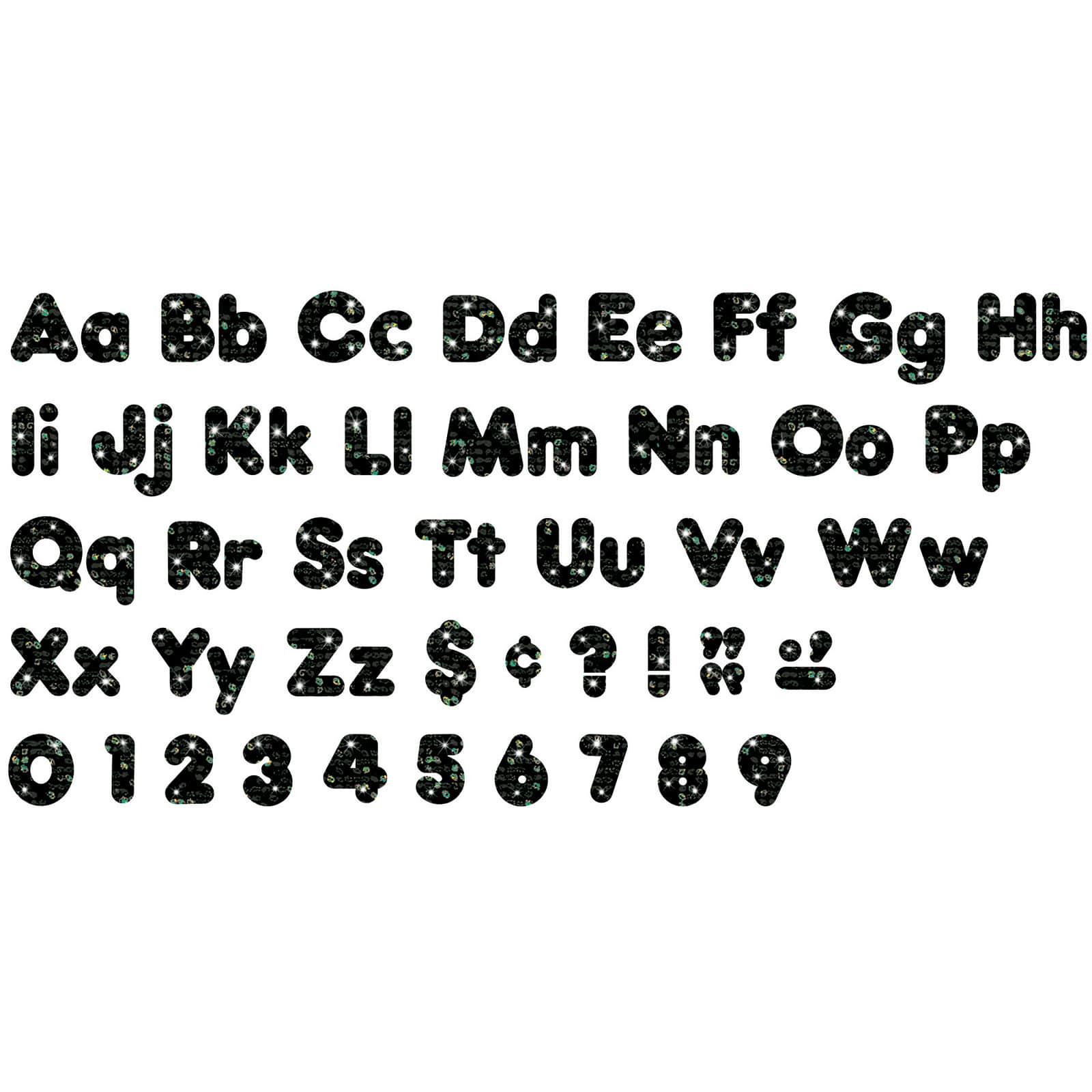 TREND Enterprises® Black Sparkle 4" Casual Combo Ready Letters®, Pack of 3