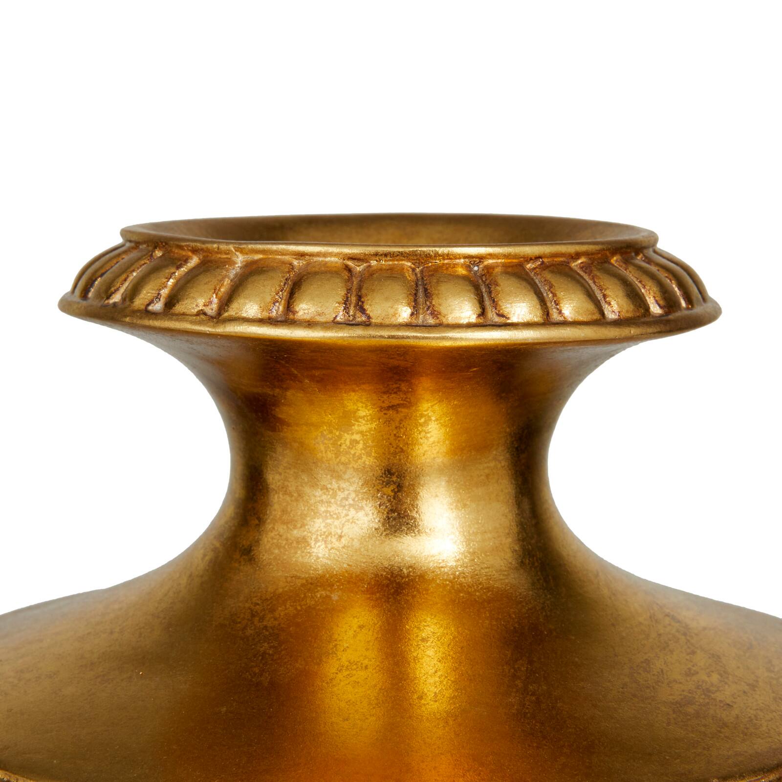 Gold Polystone Traditional Vase, 8" x 8" x 8"