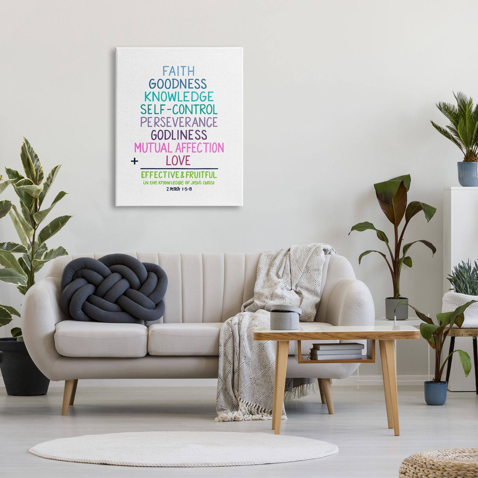 Stupell Industries Effective & Fruitful In Knowledge Peter 1:5-8 Proverbs Canvas Wall Art