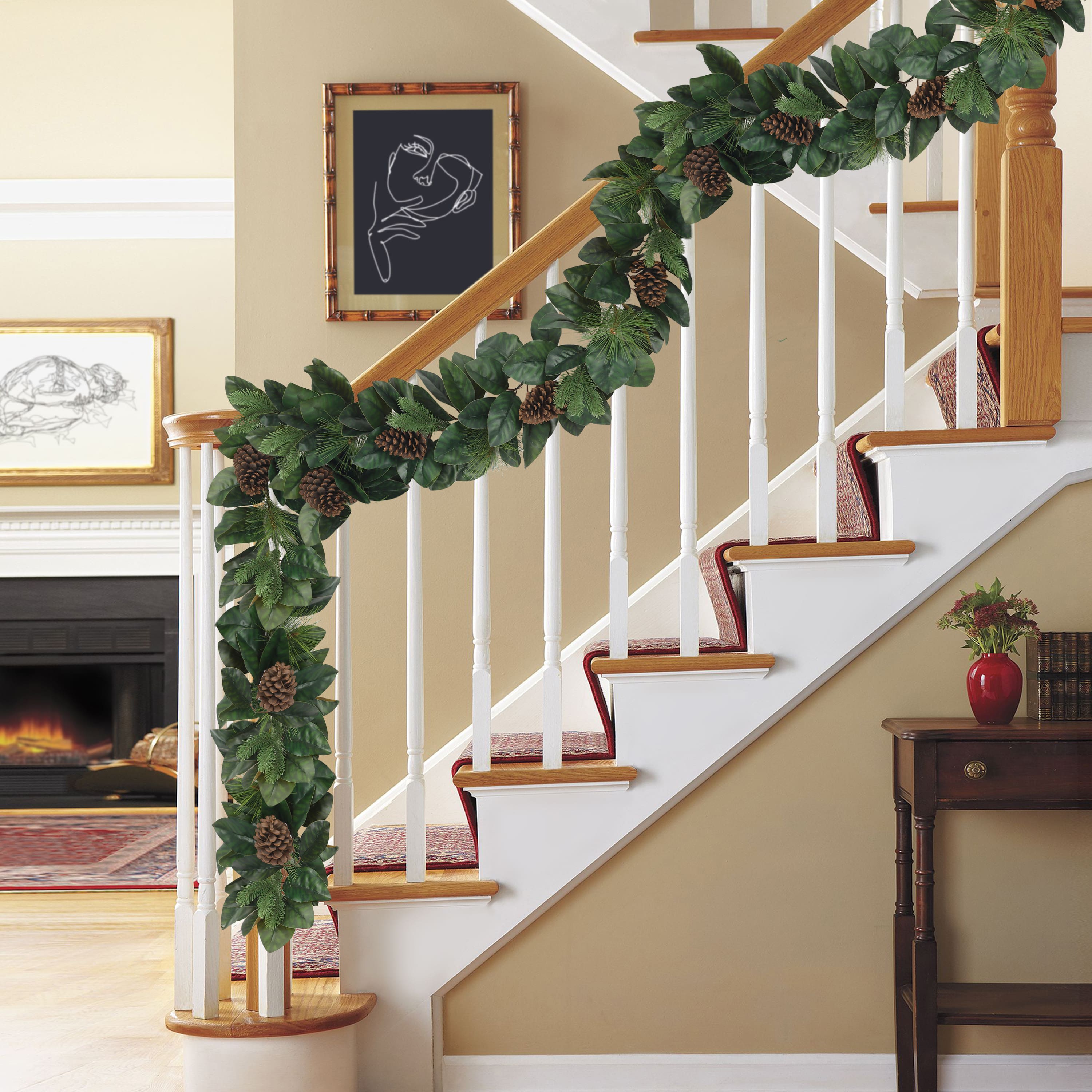 6ft. Magnolia Leaves & Pinecone Garland