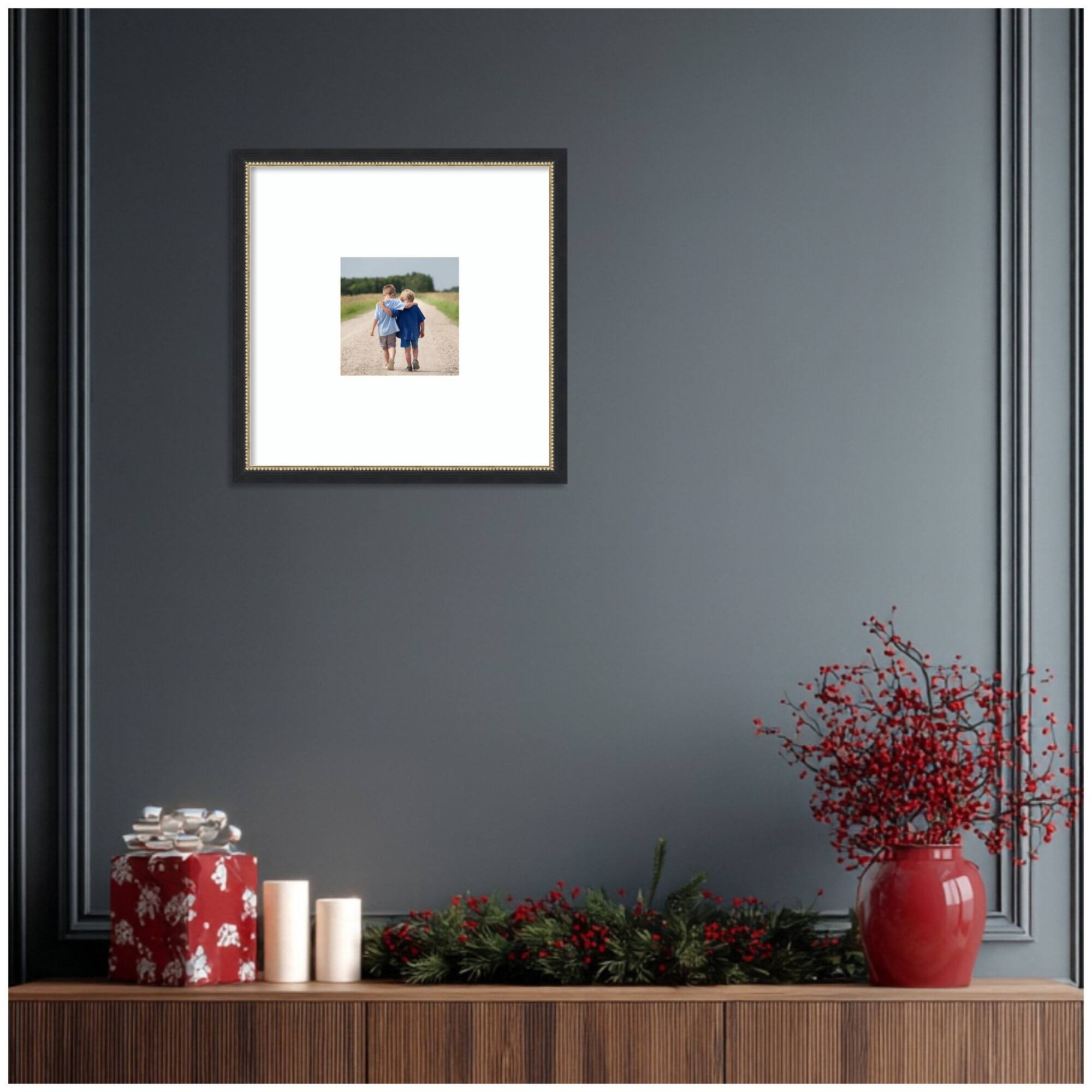 Kate and Laurel Belmont Black Photo Frame with Mat