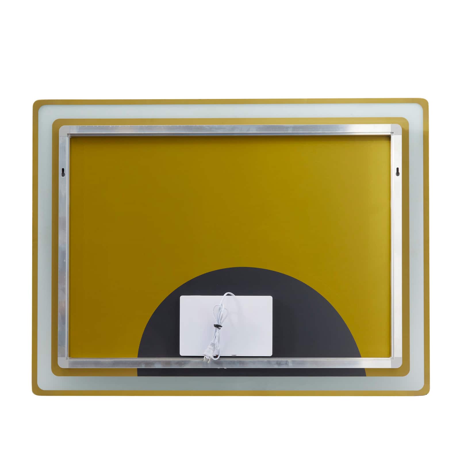 Clear Glass Modern LED Mirror, 39" x 1" x 30"