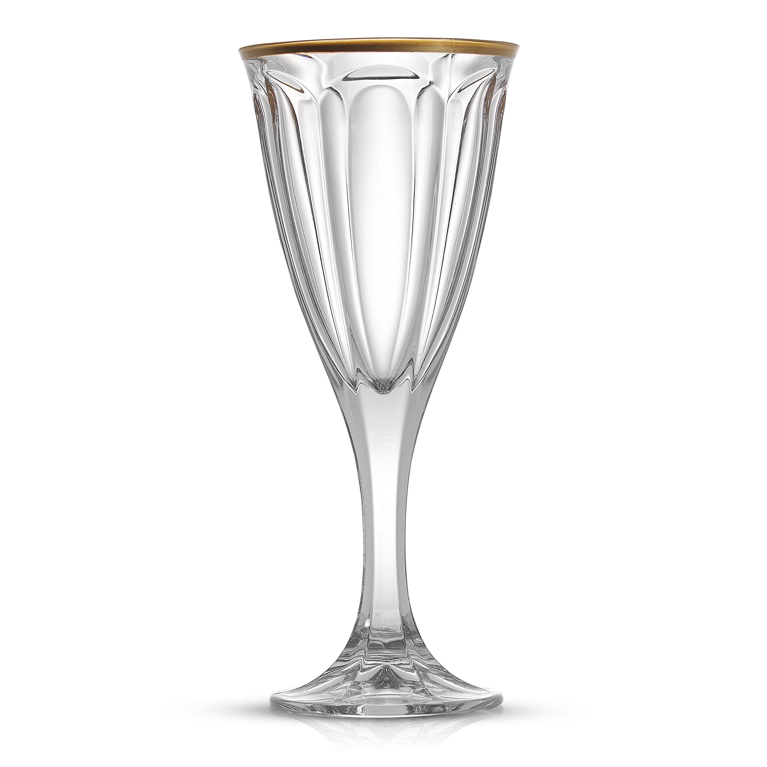 JoyJolt® 6oz. Gold Rimmed Windsor Crystal White Wine Glasses, 2ct.