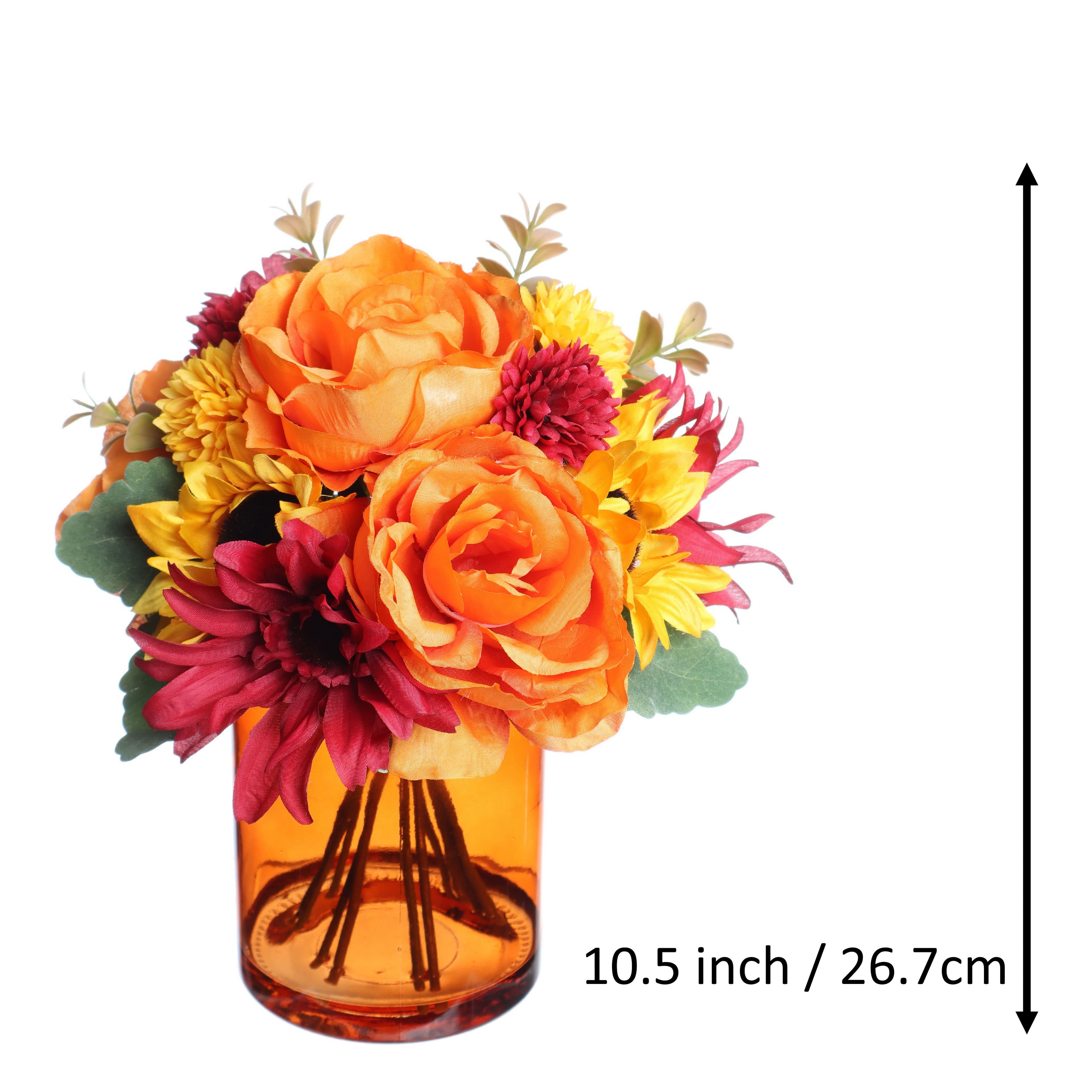 10.5" Orange Peony & Yellow Sunflower Mix Premade by Ashland®