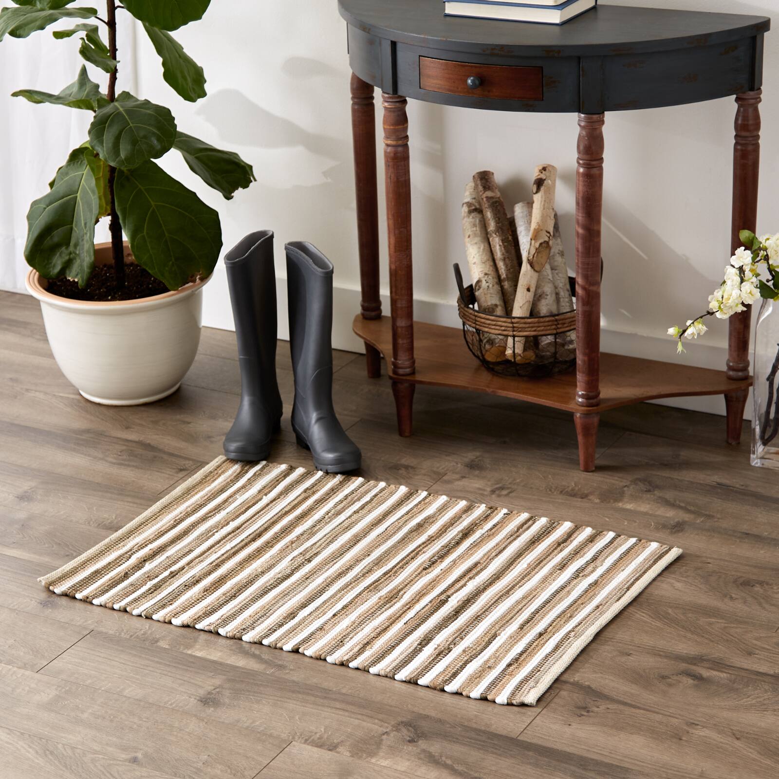 DII® Slim Stripe Cotton Chindi Rug, 2ft. x 3ft.