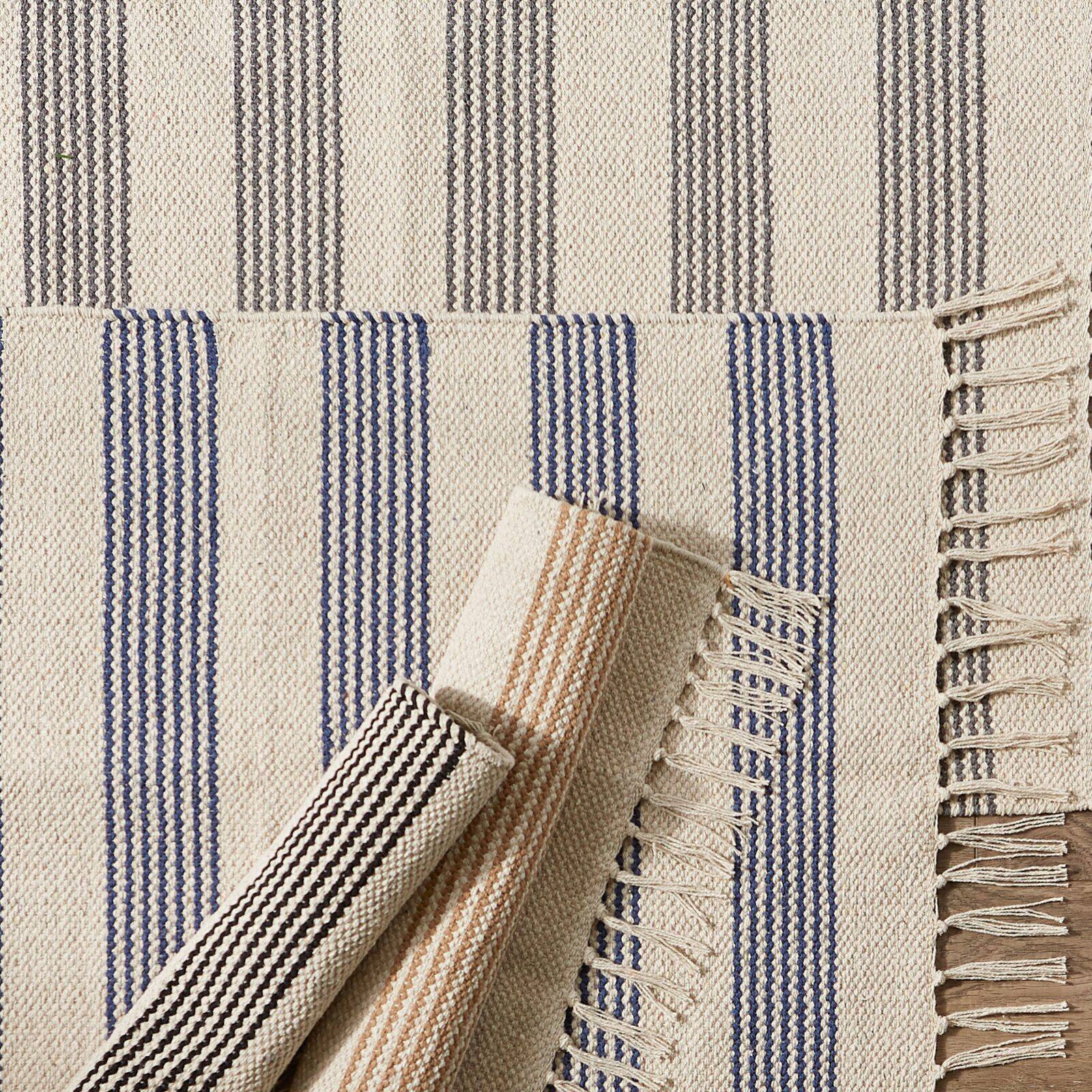 DII® Gray Ticking Stripe Hand-Loomed Rug, 2ft. x 3ft.