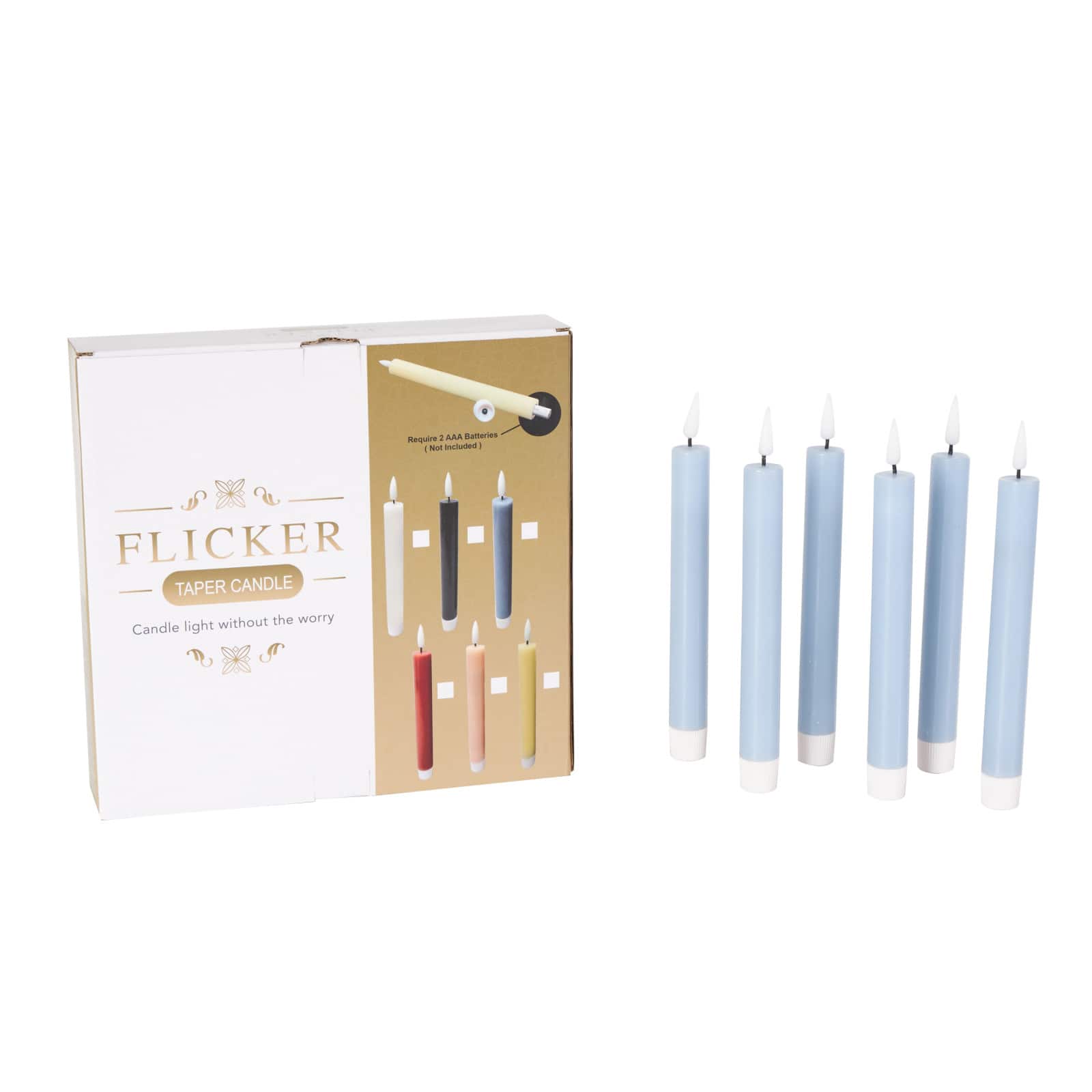 8" Flameless Wax Candles with Remote Control, 6ct.