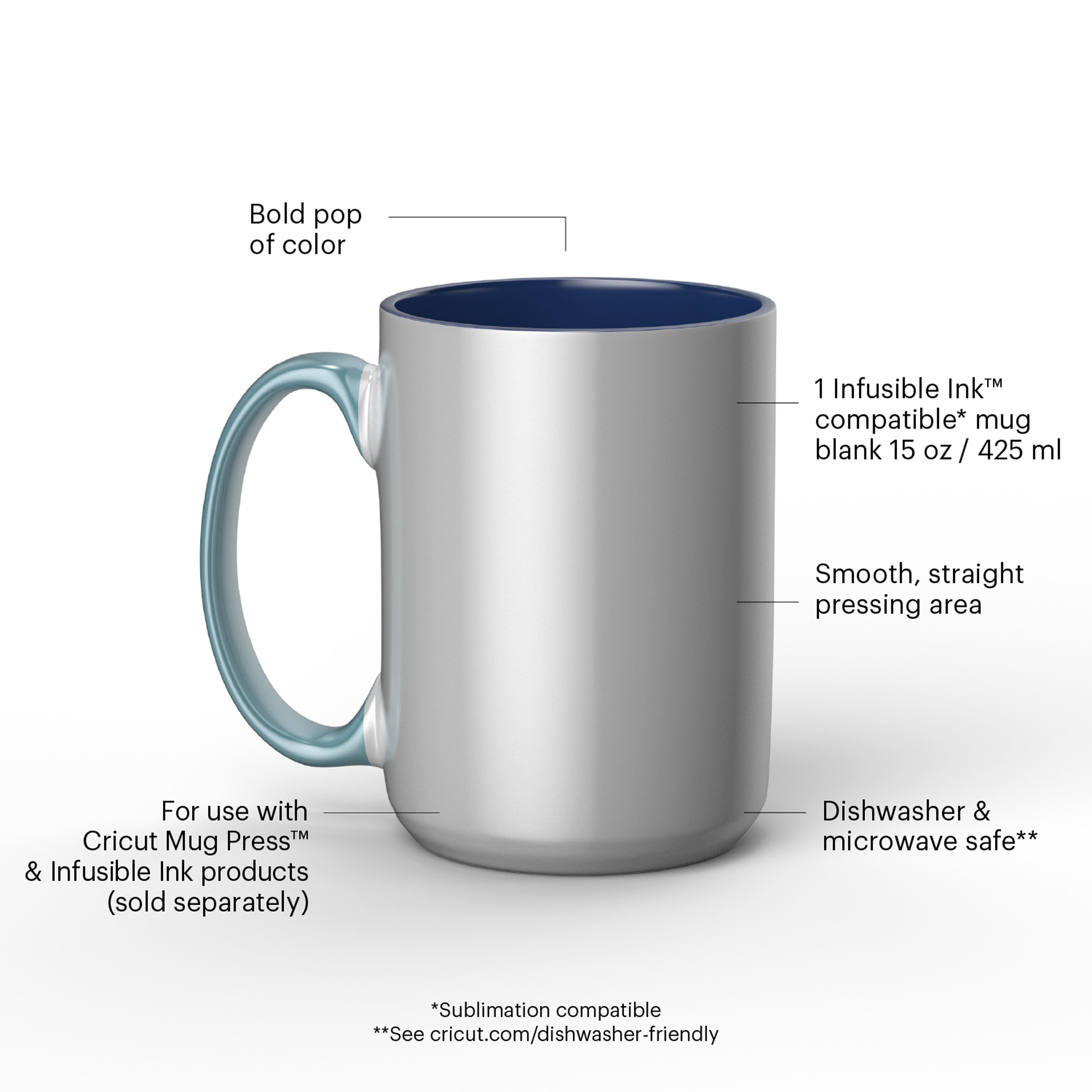 Cricut® 15oz. Ocean Beveled Ceramic Mug Blank