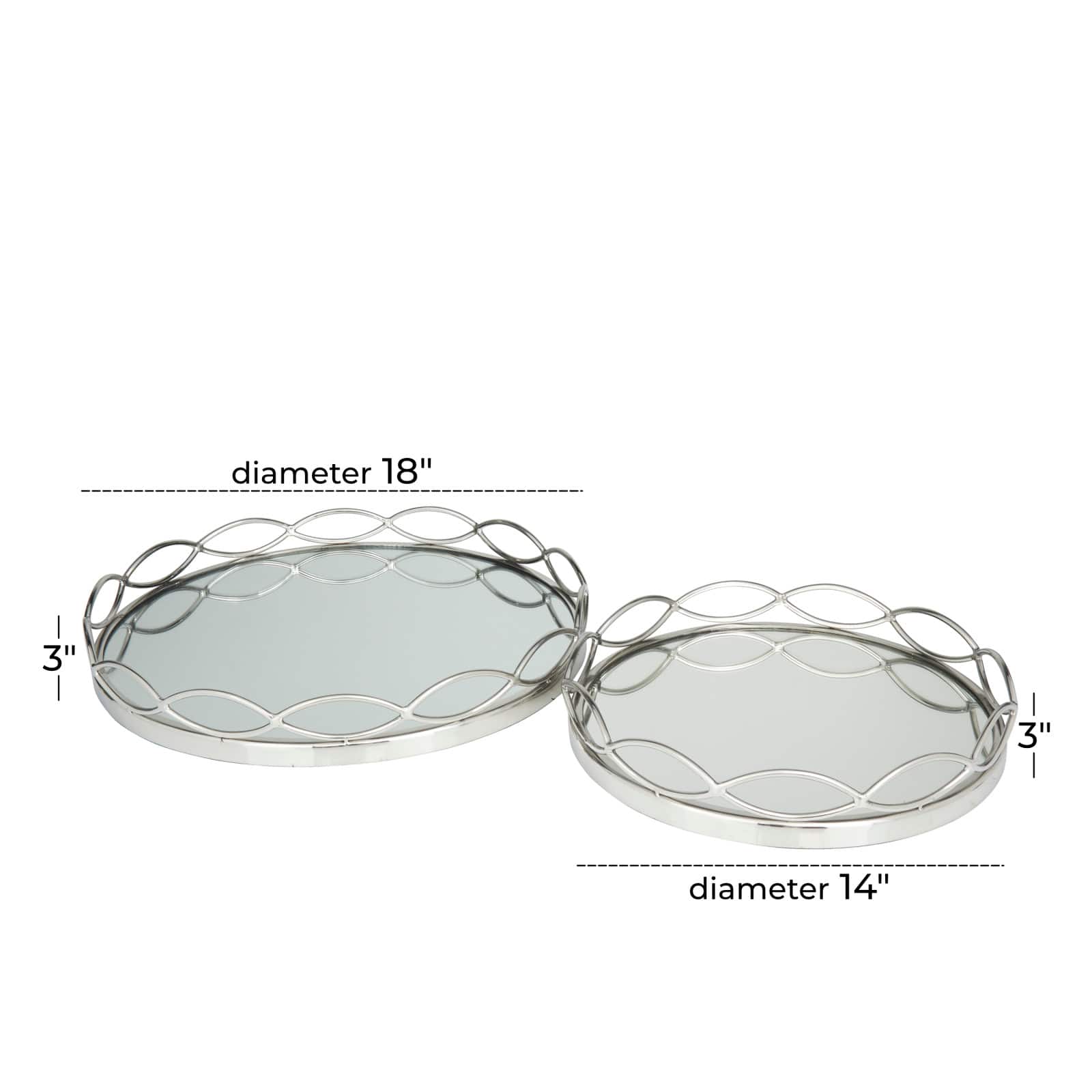 Contemporary Metal Tray Set