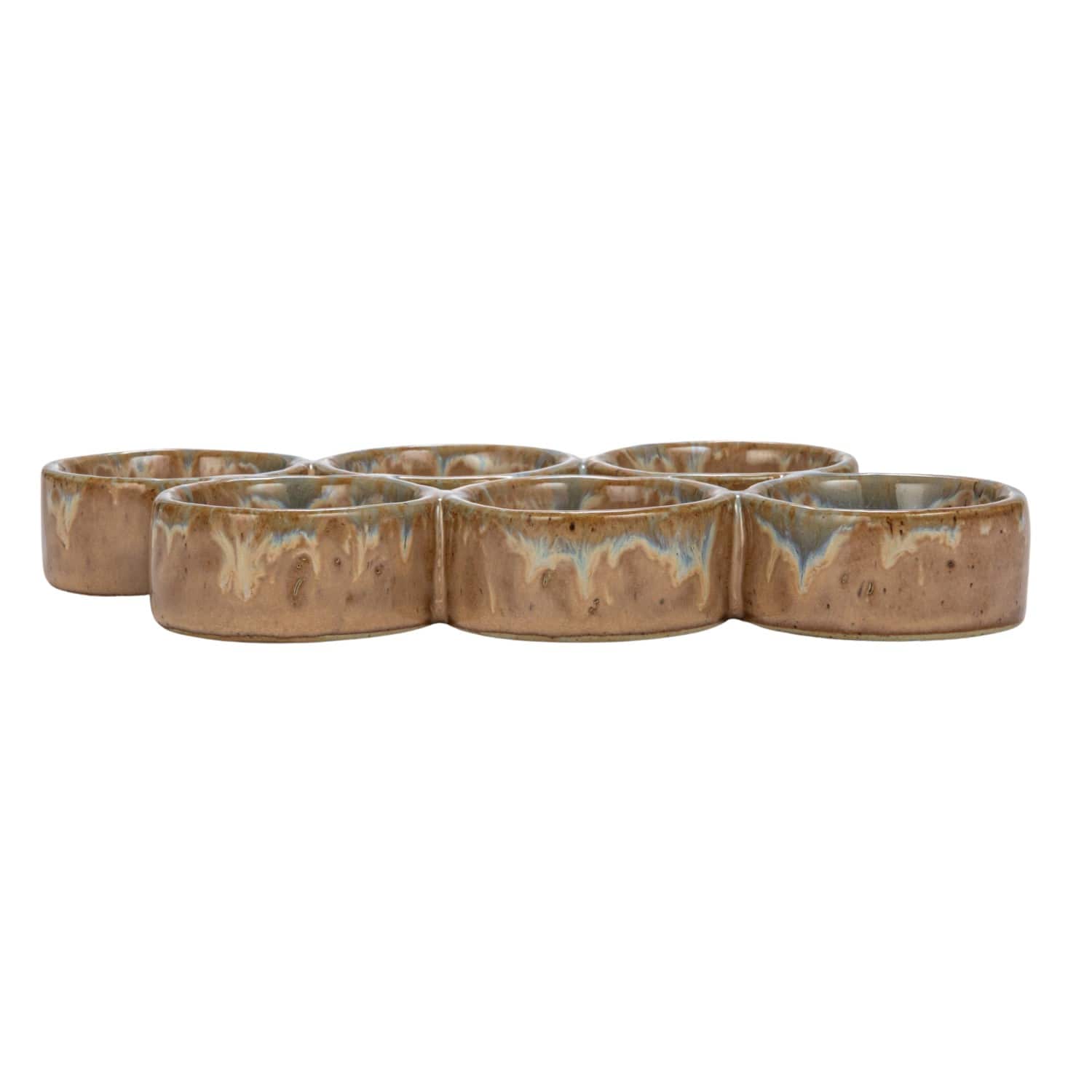 Hello Honey® Brown & Blue Reactive Glaze Stoneware Egg Holder