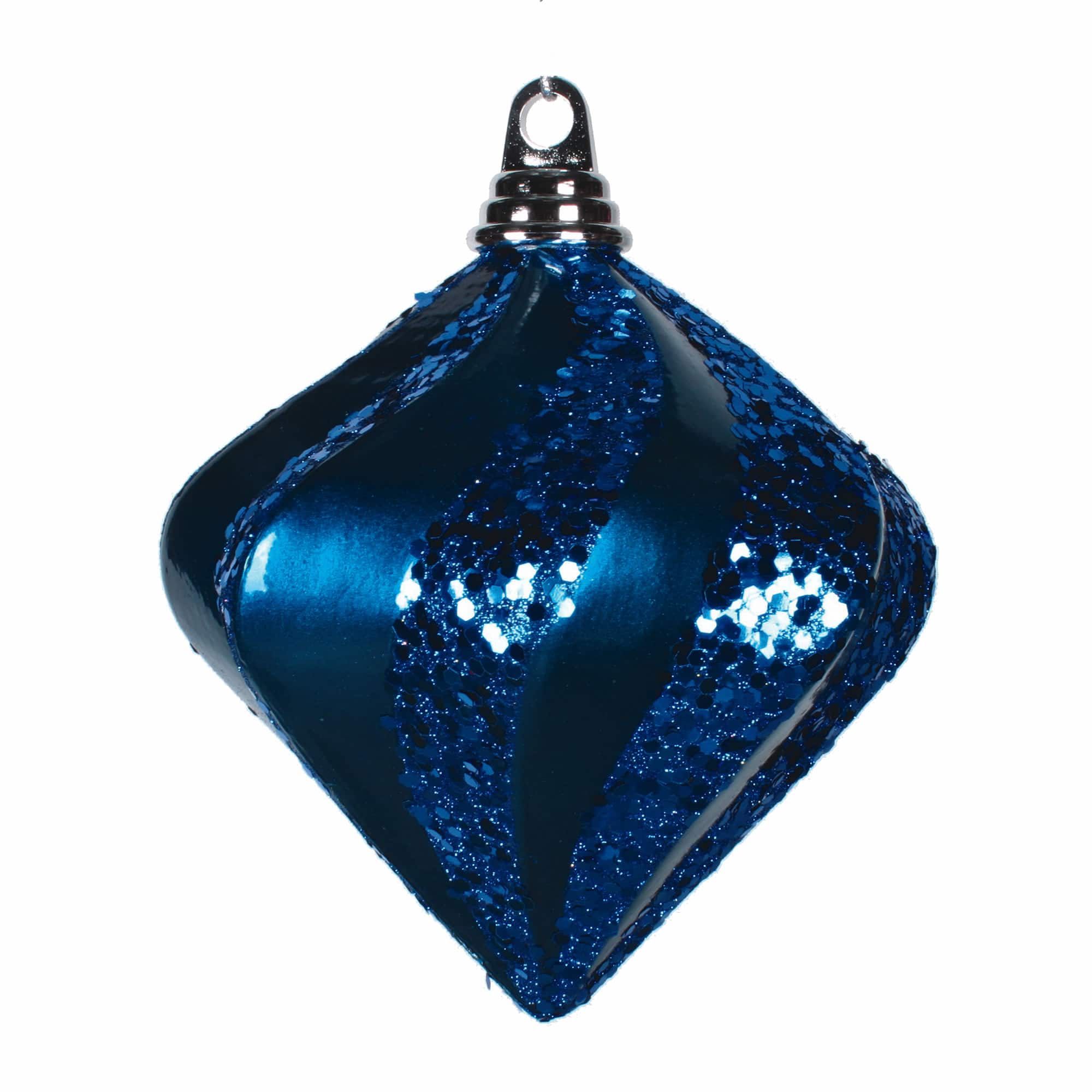 Vickerman 6'' Candy & Glitter Swirl Diamond Christmas Ornament