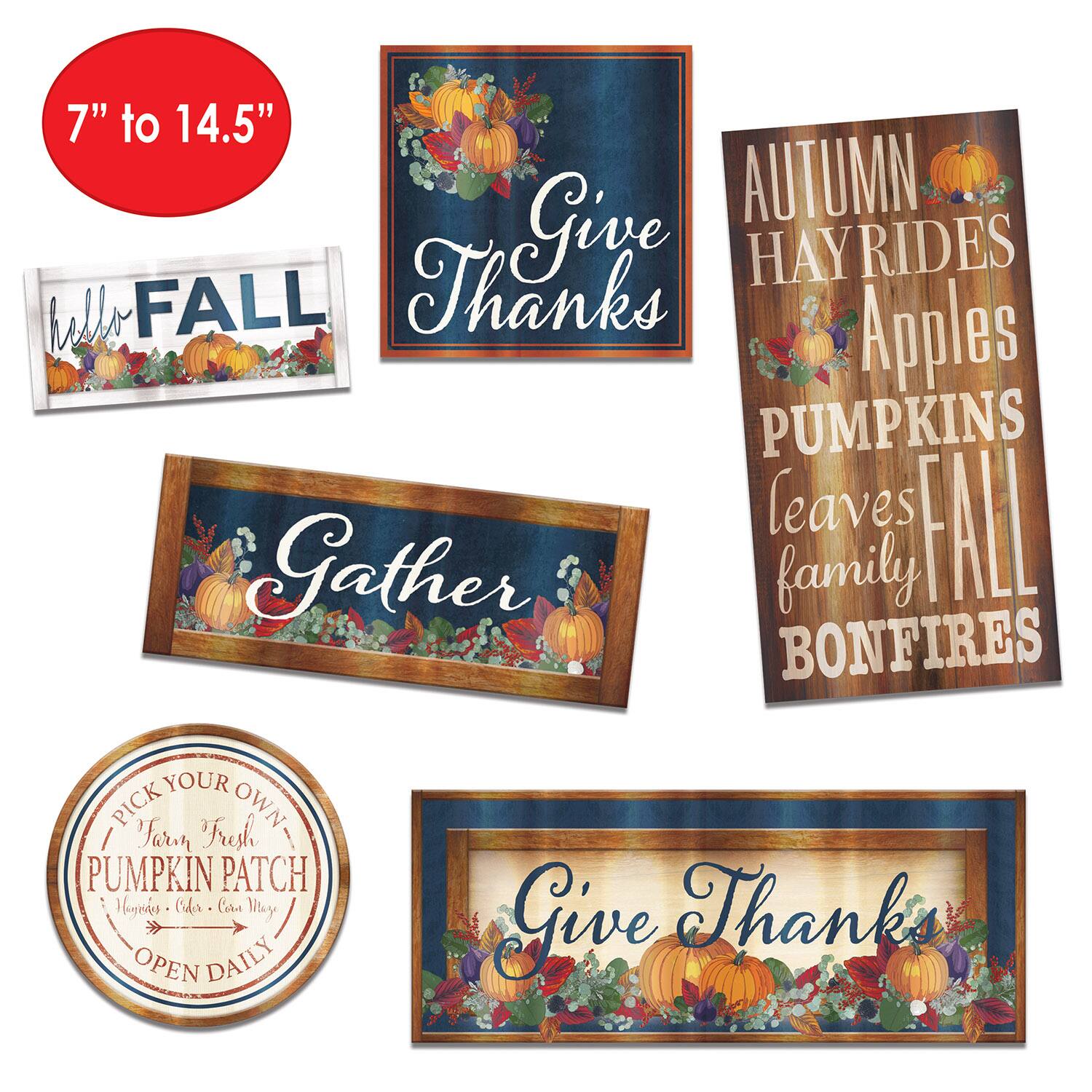 Beistle Foil Fall Thanksgiving Cutouts, 6ct.