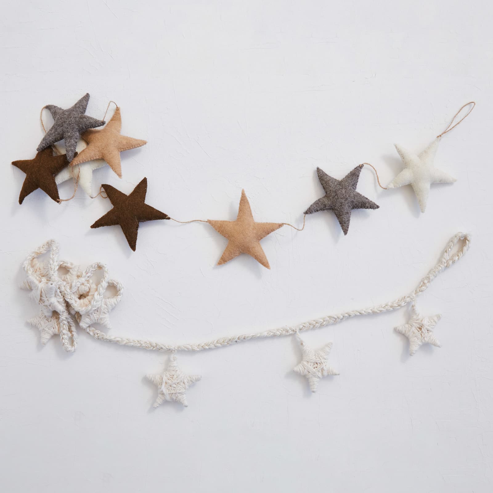 Hello Honey® 6ft. Natural Handmade Cotton Blend Star Garland