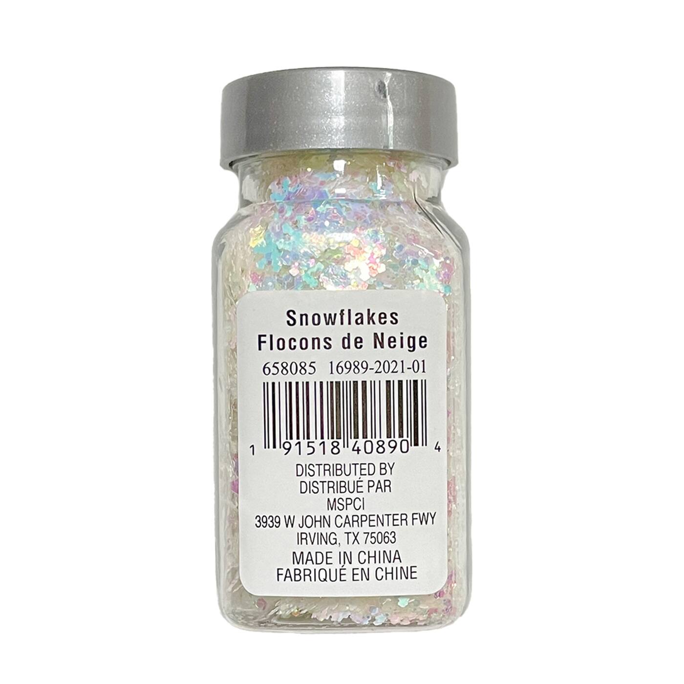 Specialty Polyester Glitter White Iridescent Snowflakes by Recollections™