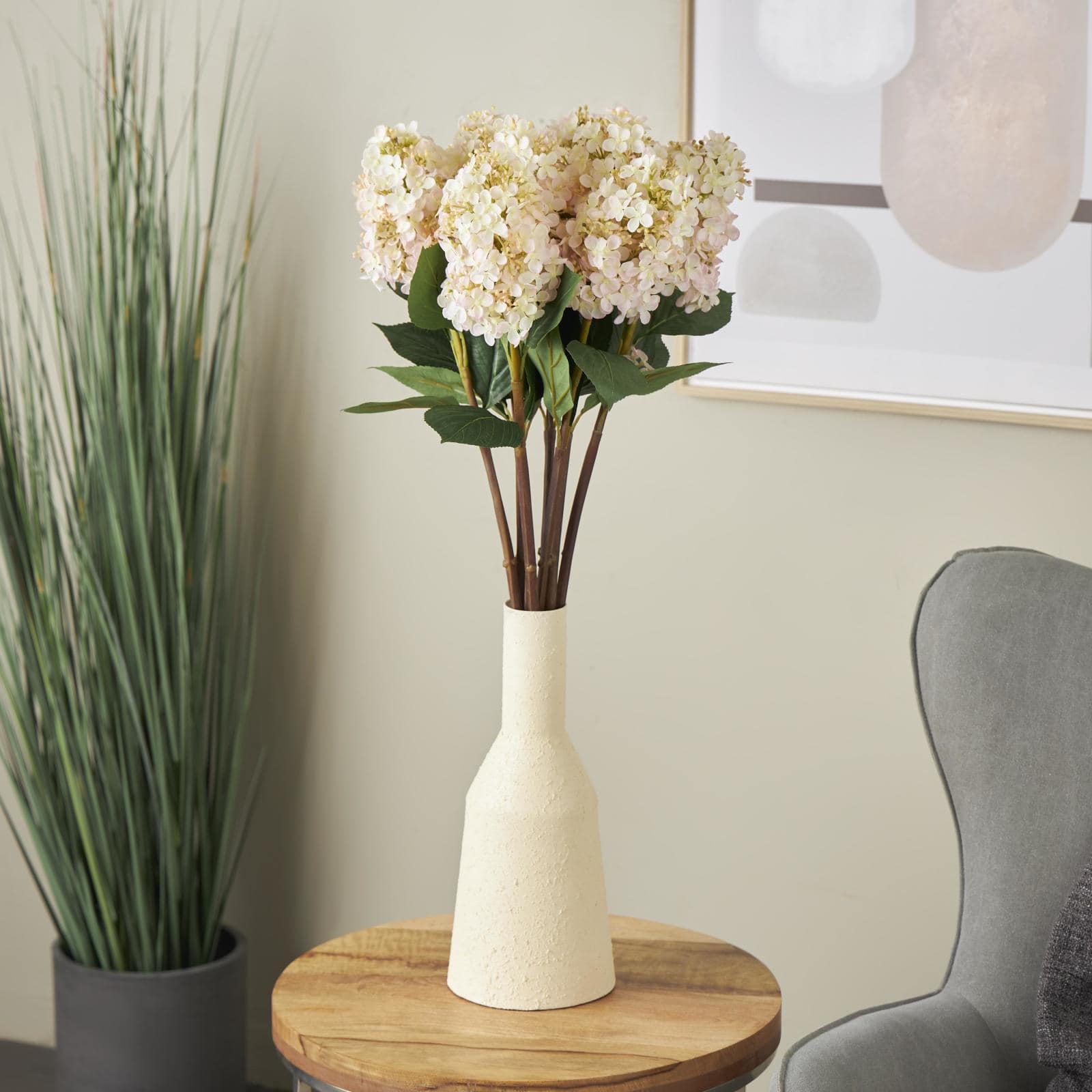 34.5" Pink Hydrangea Artificial Flower Stem, 8ct.