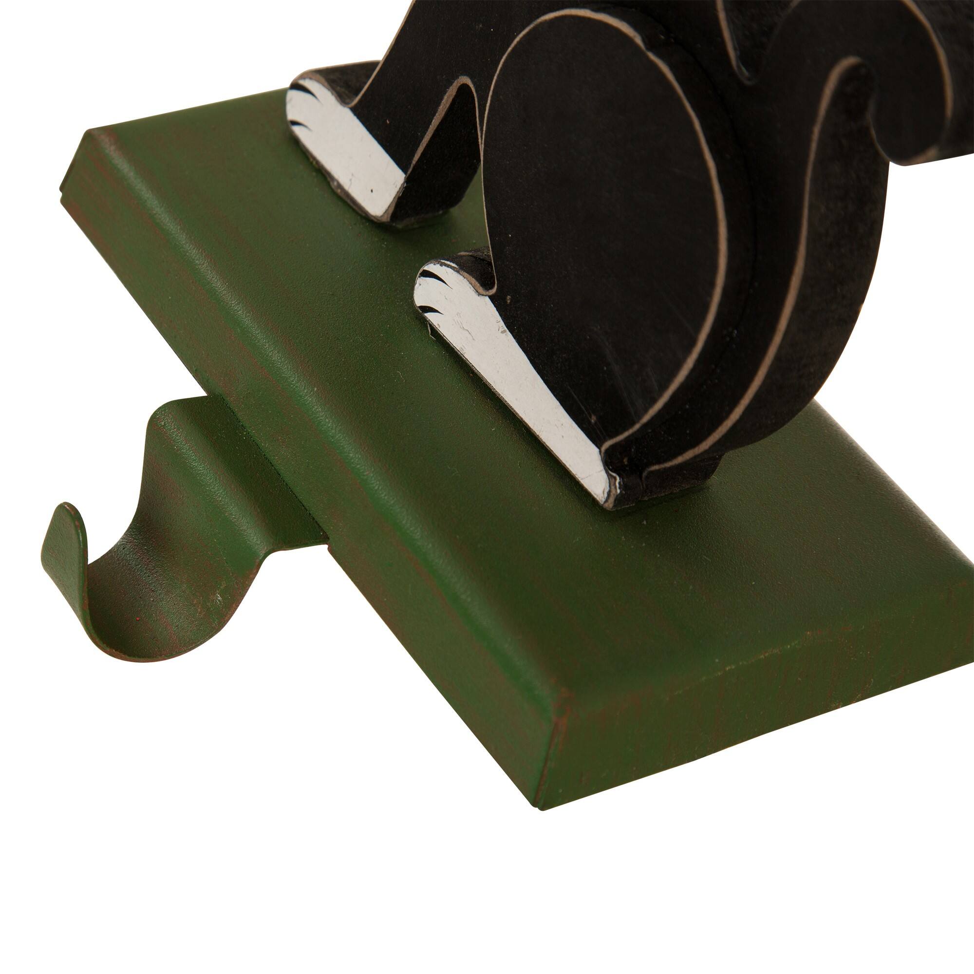 Glitzhome® 8" Wooden & Metal Cat & Dog Stocking Holder Set