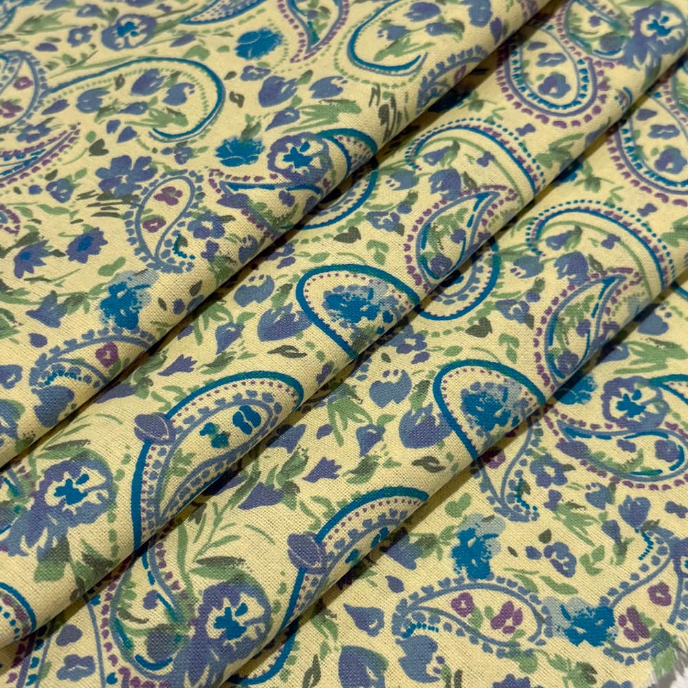 Feldman Yellow Paisley Cotton Flannel