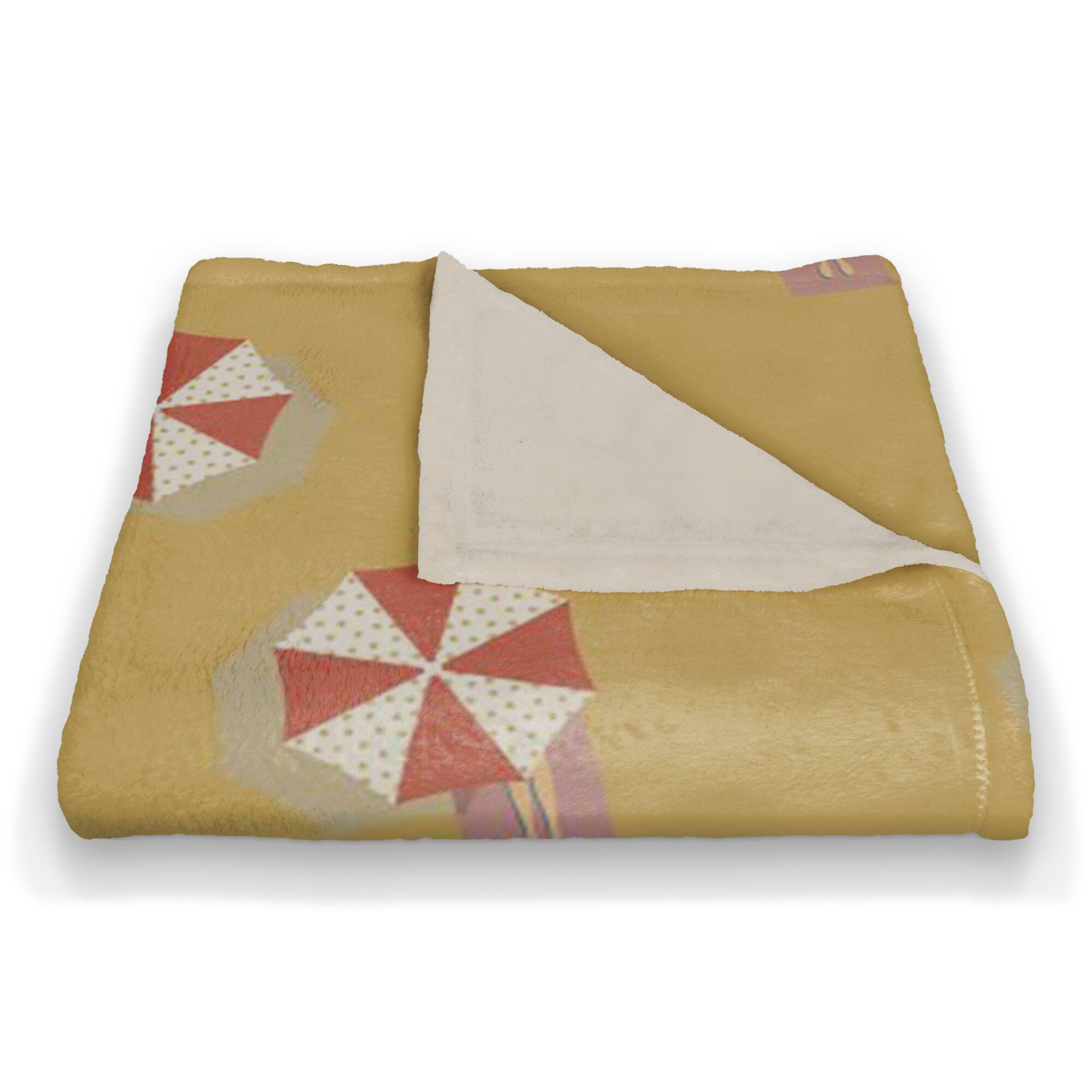 Umbrella Pattern Coral Fleece Blanket