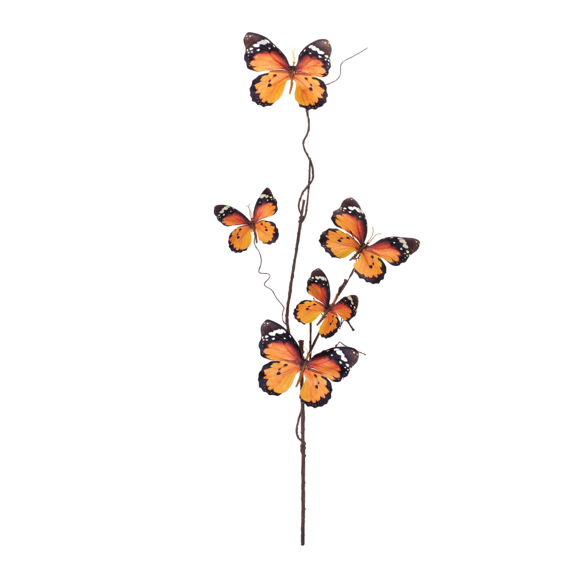 32" Orange & Black Toned Butterfly Twig Sprays, 6ct.