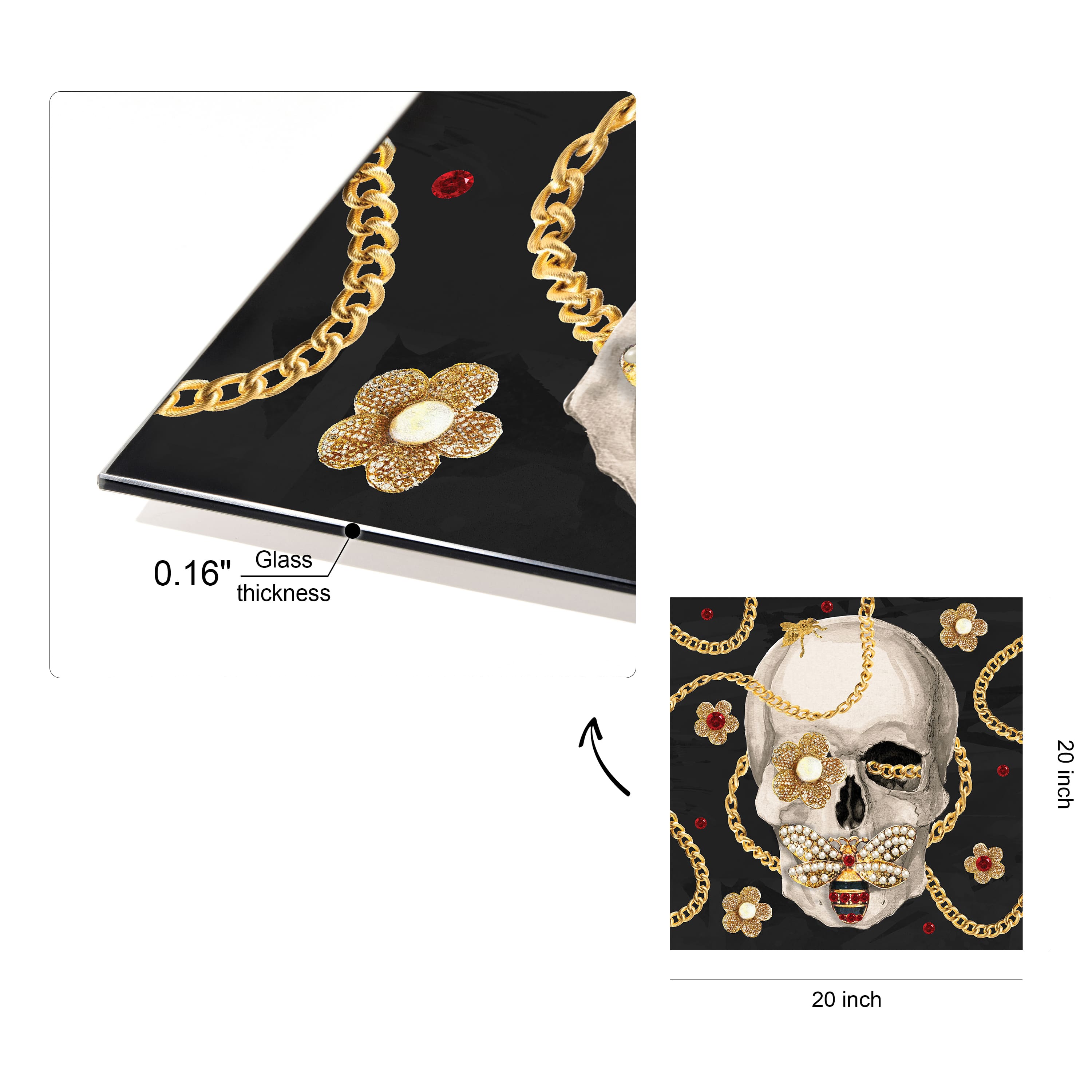 Empire Art Direct 24" x 24" Gold Digger Frameless Free Floating Printed Tempered Glass Wall Art