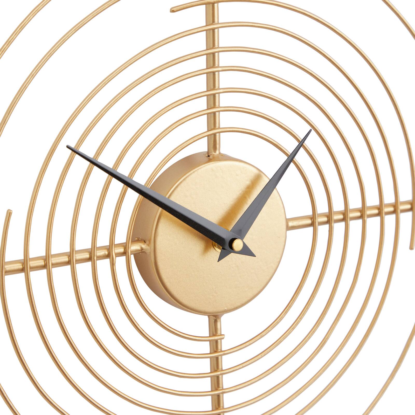 Gold Iron Contemporary Wall Clock, 20" x 20" x 2"