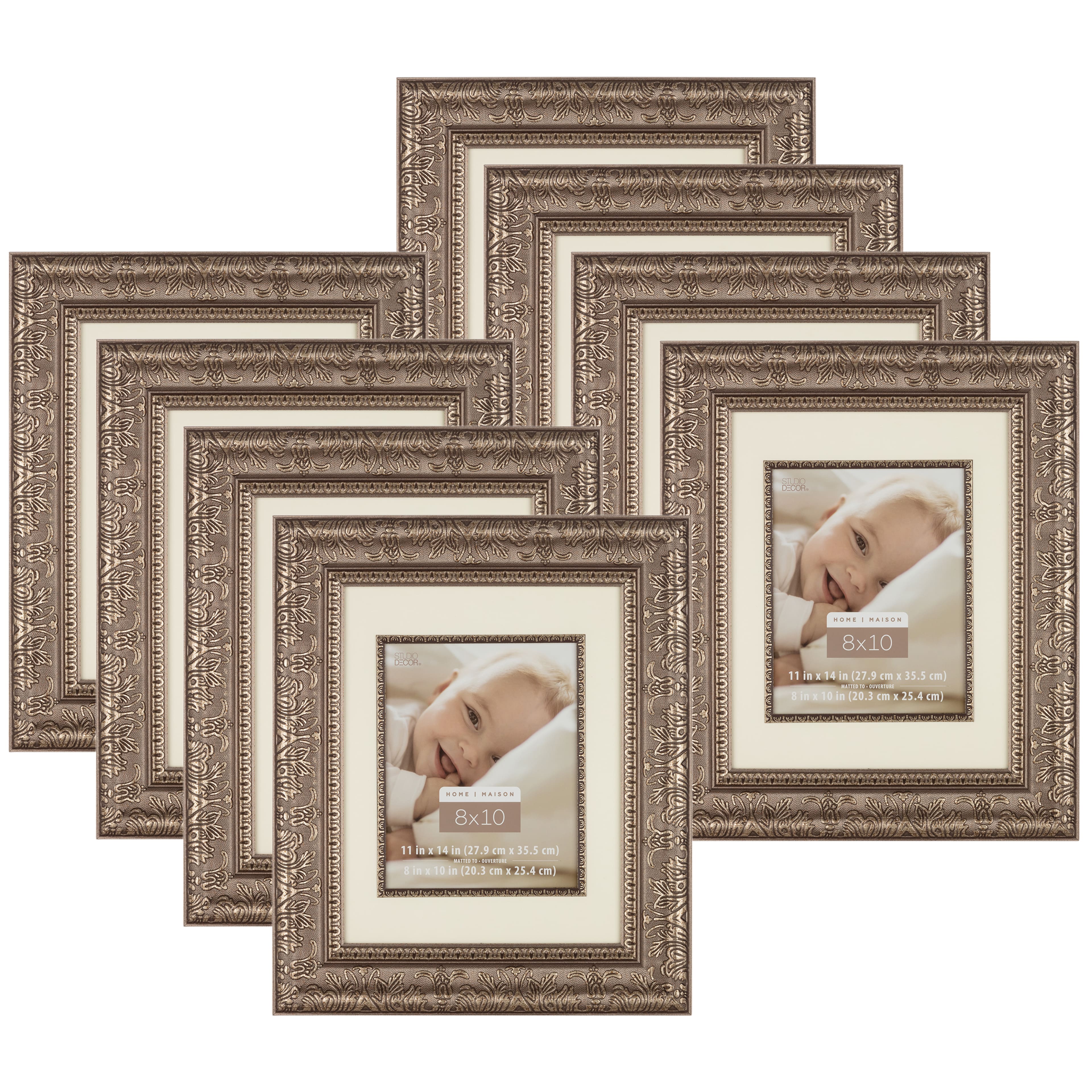 8 Pack: Silver 8" x 10" Floral Frame with Mat, Home Collection by Studio Décor®