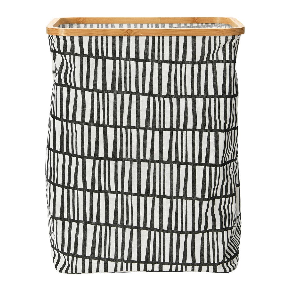 Household Essentials Krush Bamboo Rimmed Hamper (Rectangular, Black)