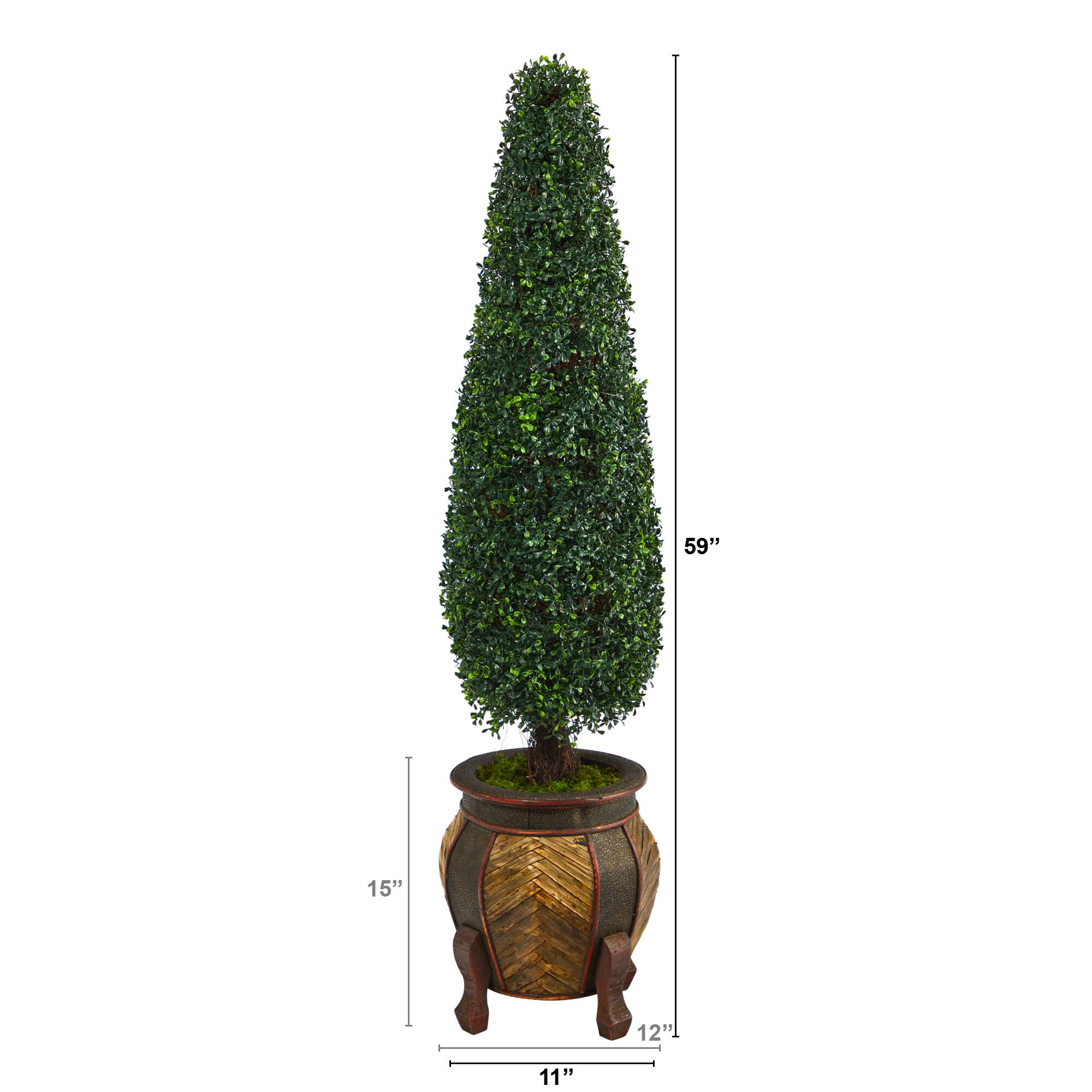 5ft. Boxwood Topiary in Decorative Planter