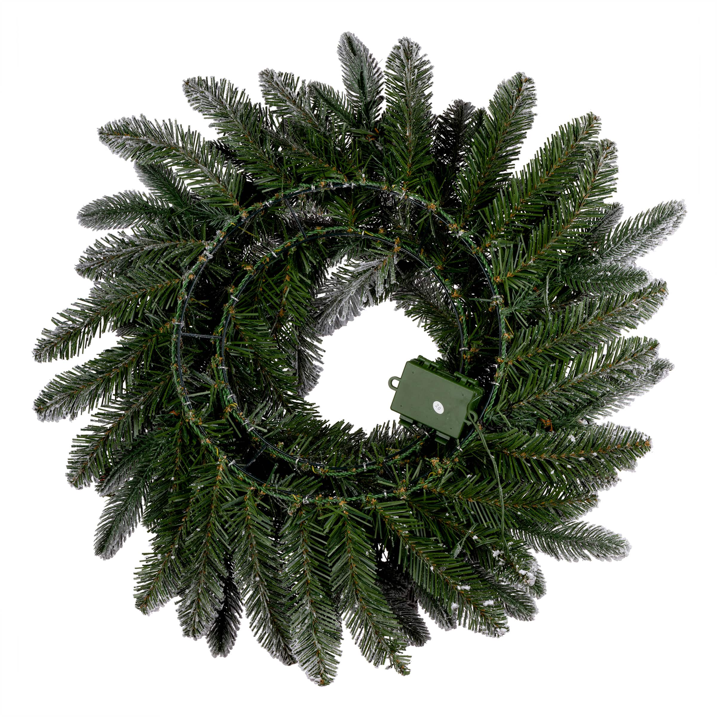 24" Snowberry Warm White LED Pre-Lit Pine Wreath