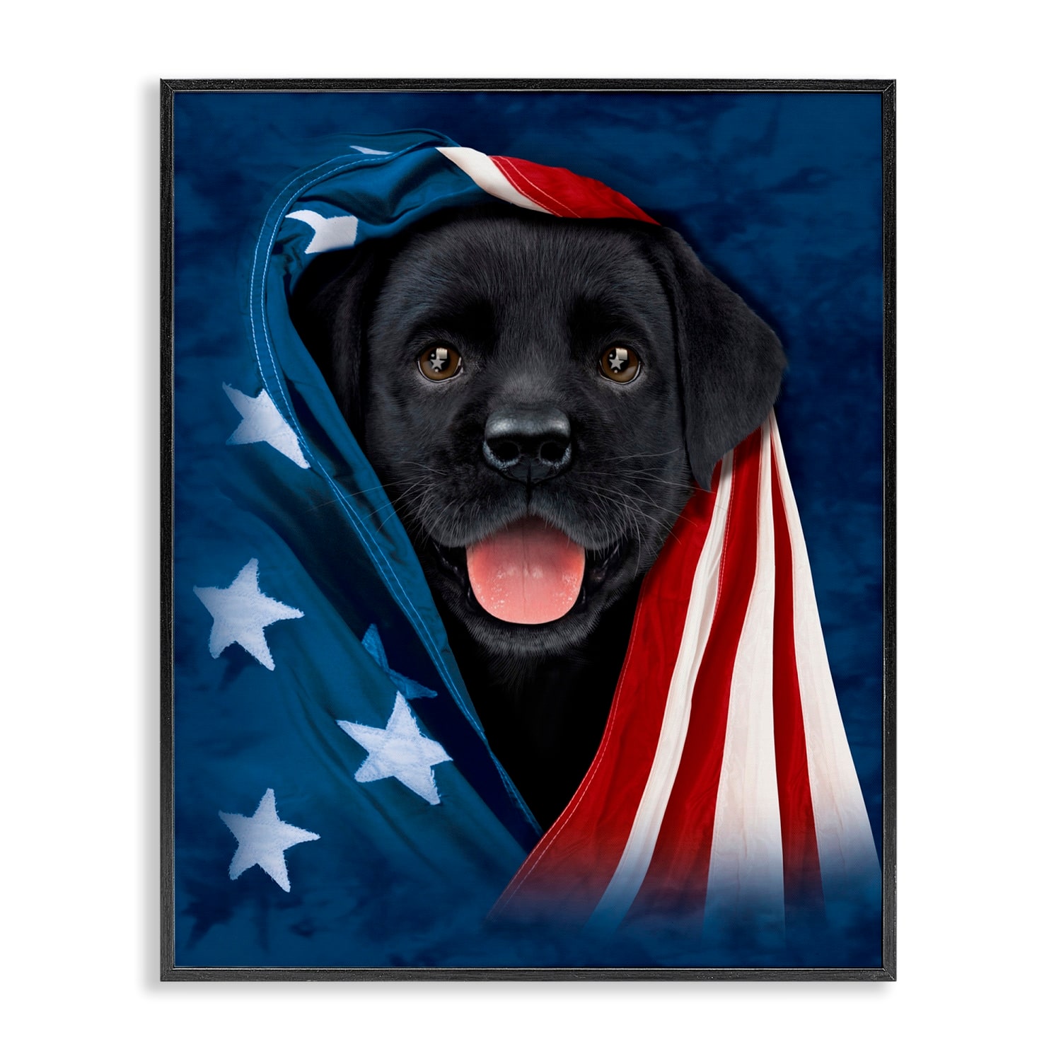 Stupell Industries Labrador & American Flag Framed Giclee Art