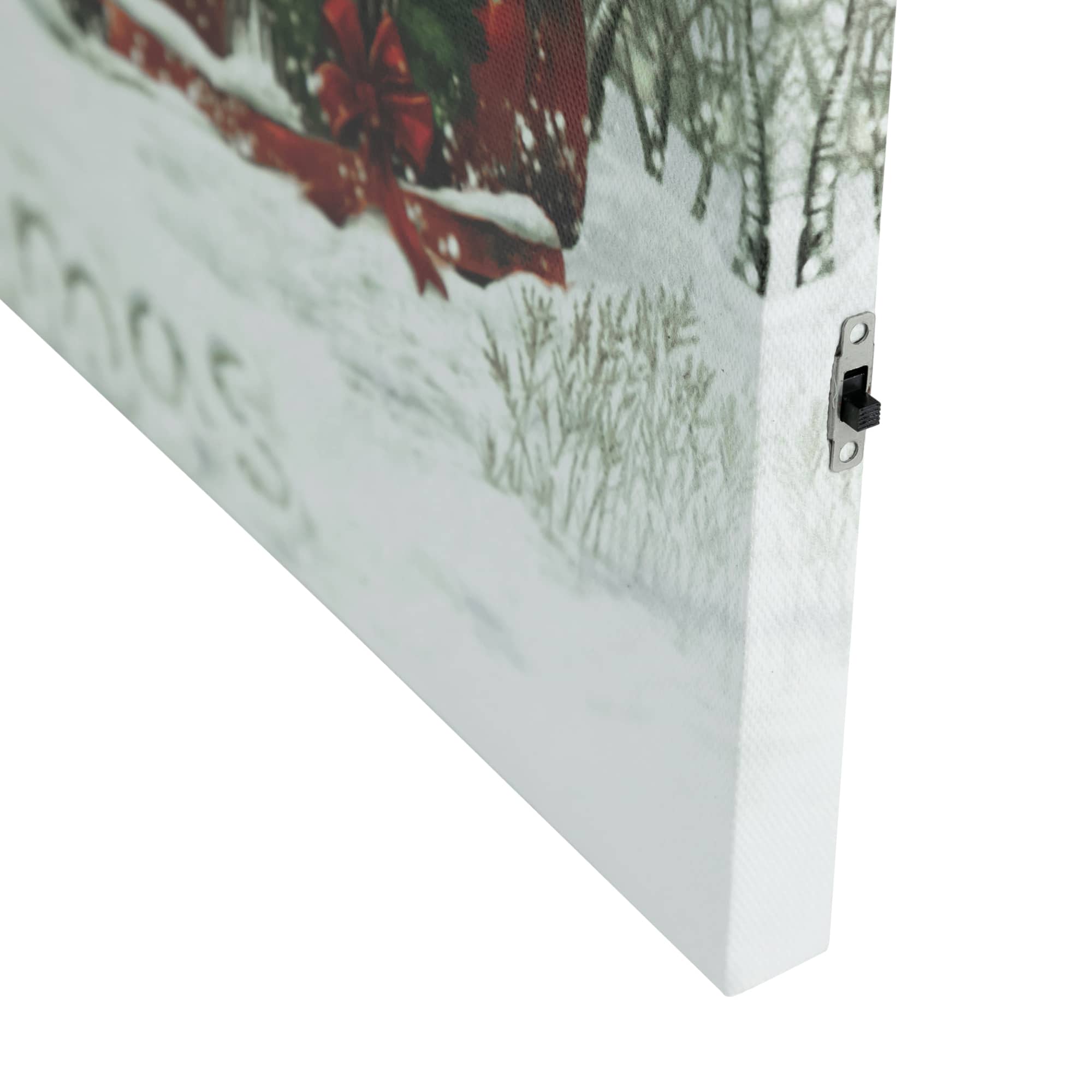 LED Lighted Truck & Tree Christmas Canvas Wall Art