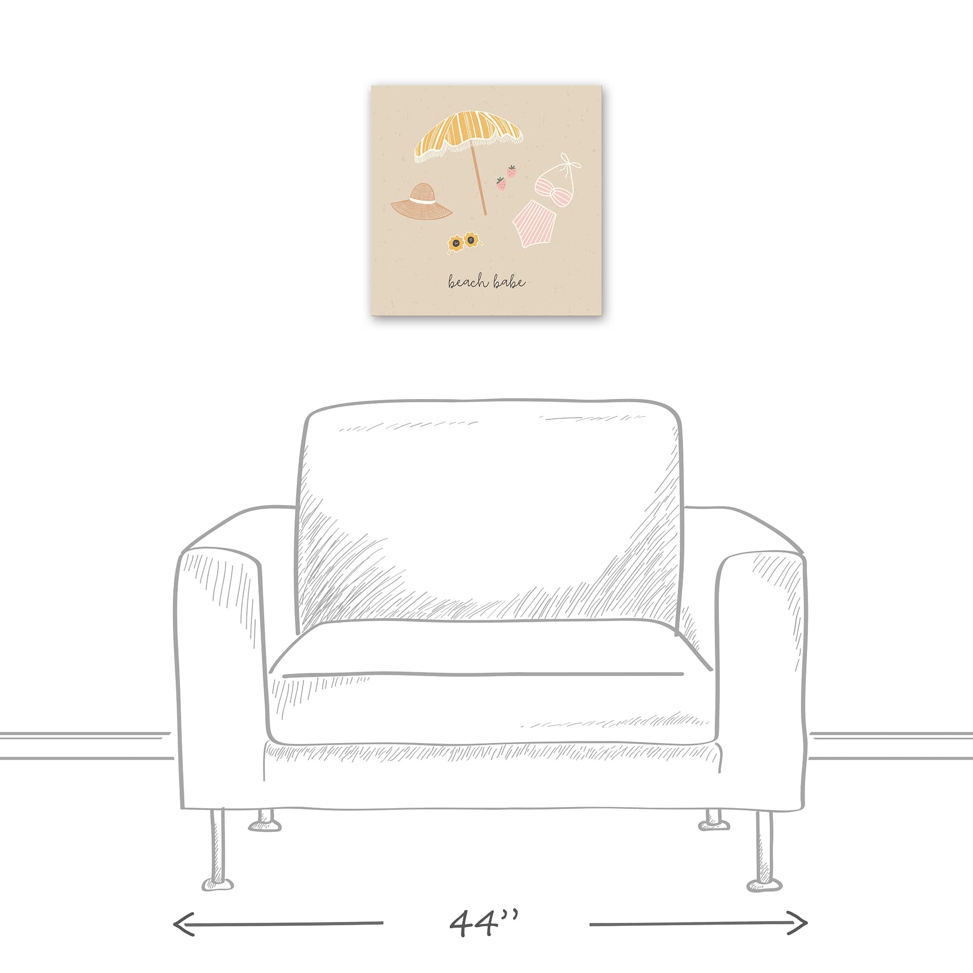 Beach Babe Essentials 16" x 16" Canvas Wall Art
