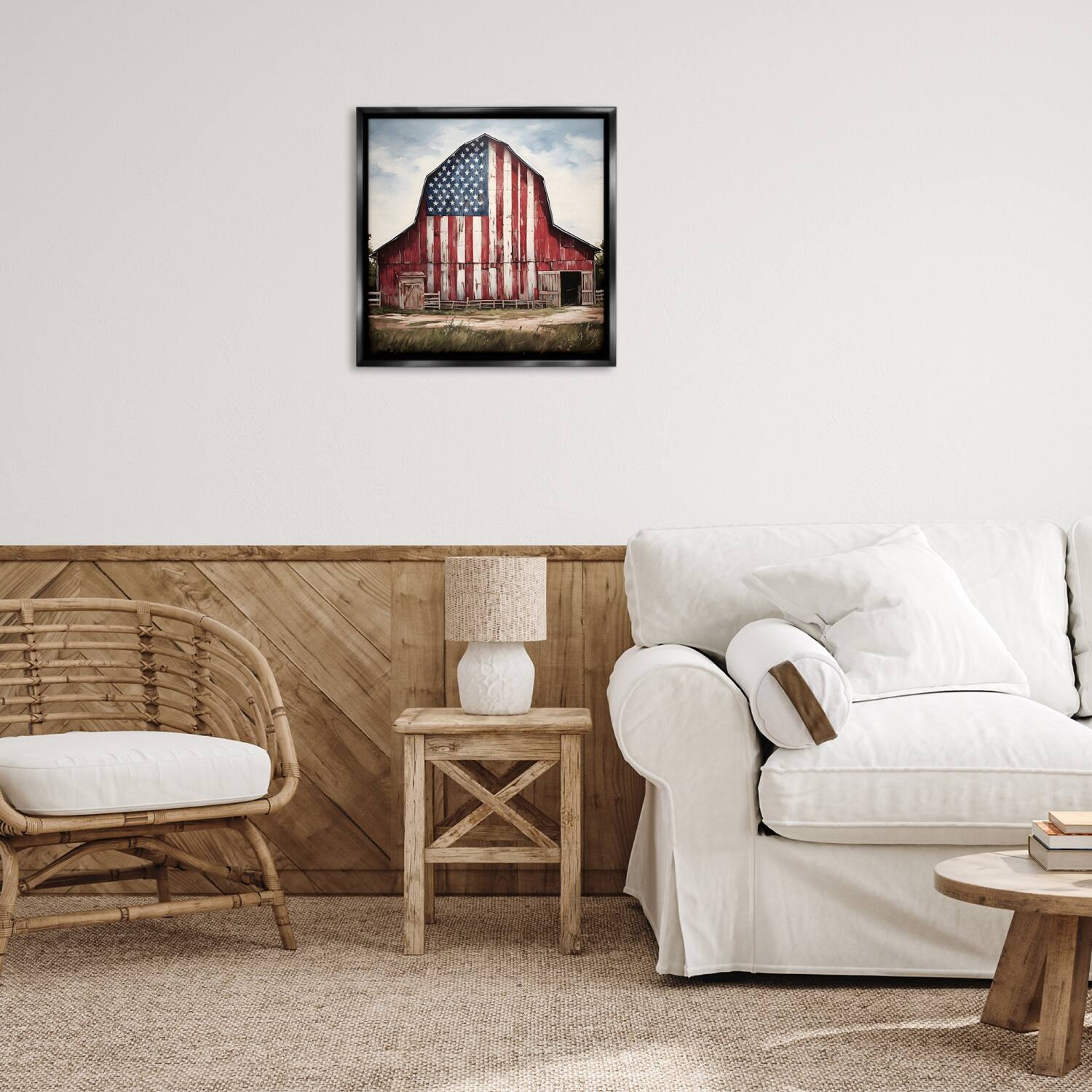 Stupell Industries Americana Barn View Floater Framed Art
