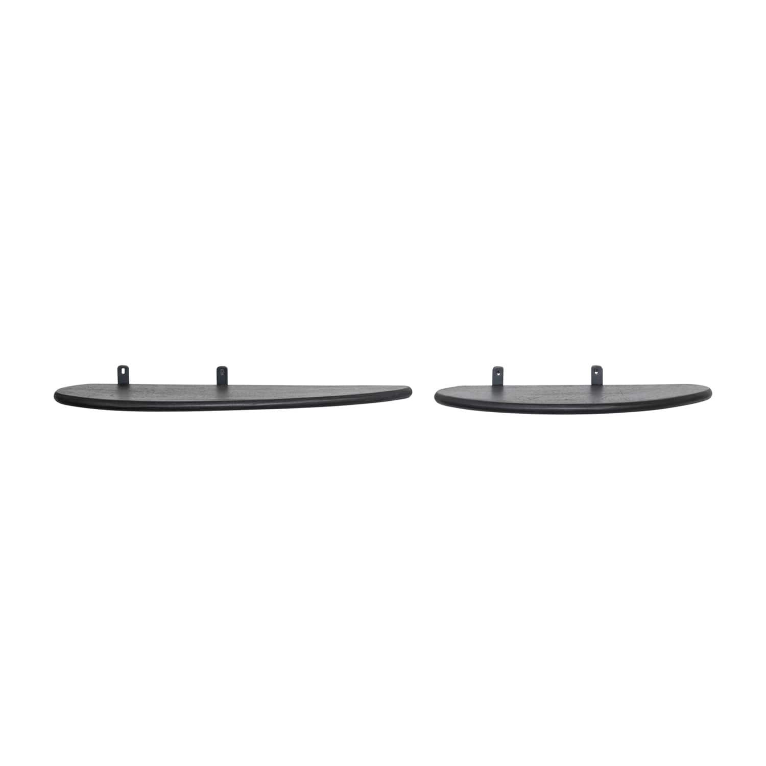 Hello Honey® Black Mango Wood Organic Shaped Floating Wall Shelf Set