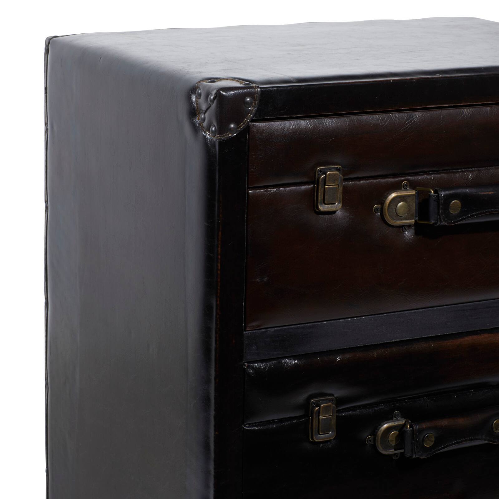 Dark Brown Wood 3-Drawer Traditional Cabinet