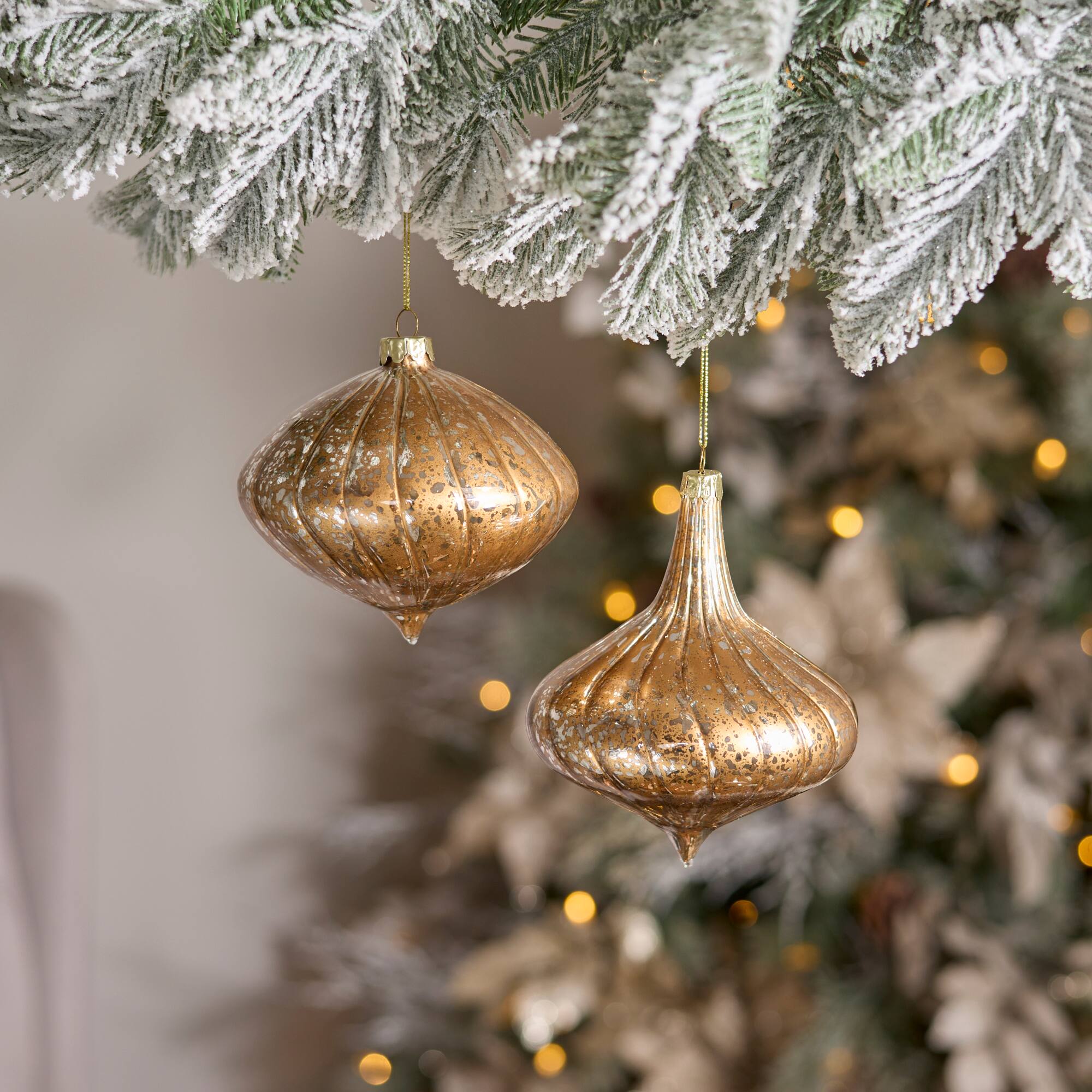Melrose Brown Glass Ornament Set