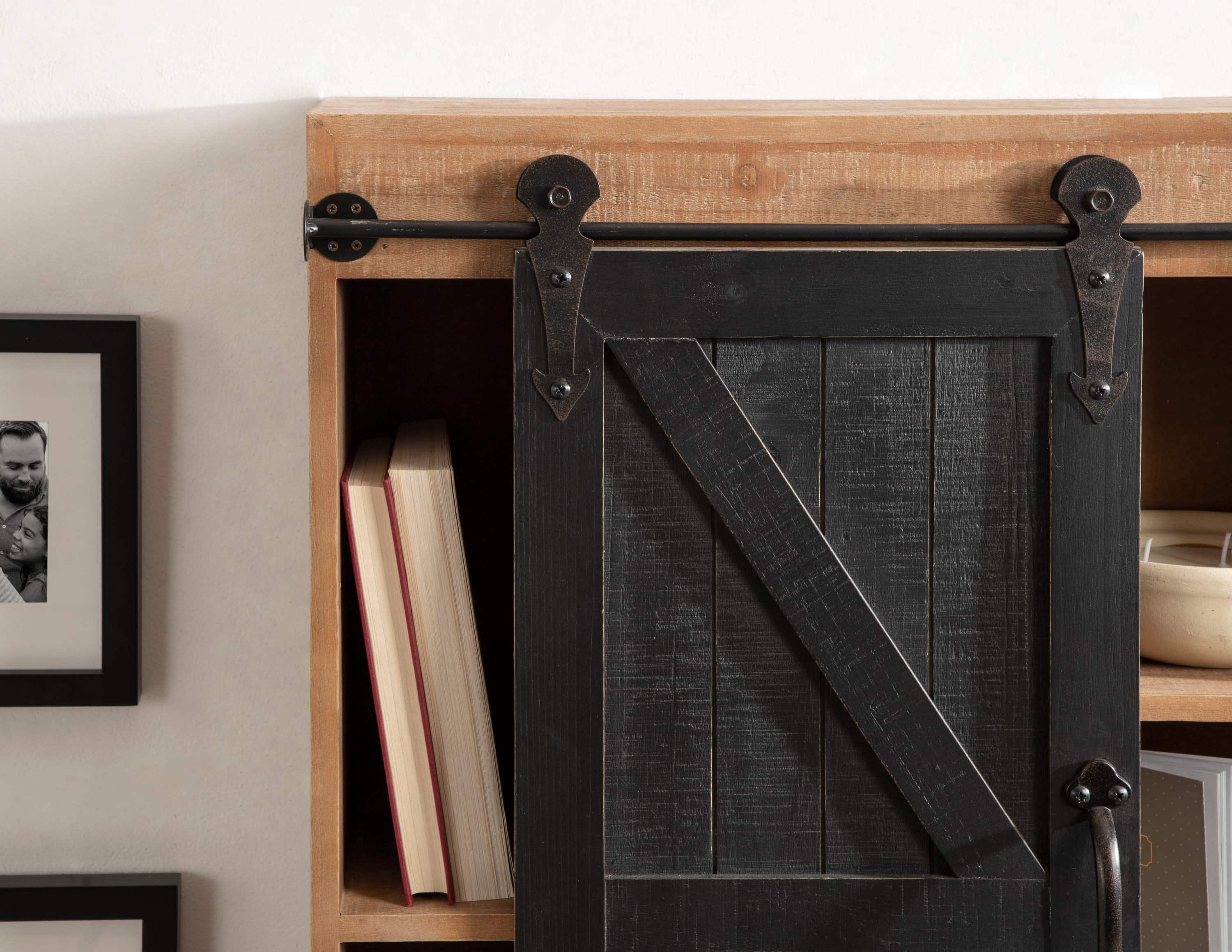 Kate and Laurel Cates Wood Sliding Barn Door Wall Storage Cabinet
