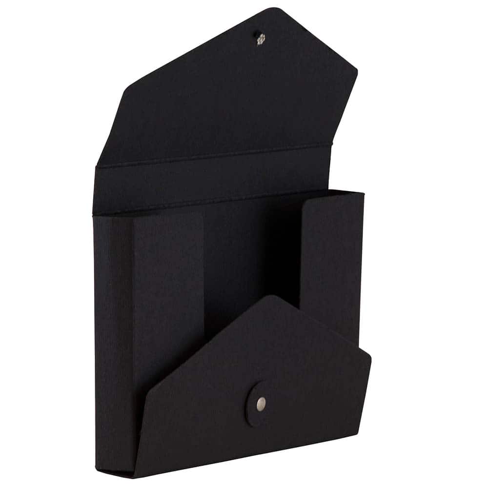 JAM Paper Black Kraft Portfolio with Button and String Tie Closure 5.5" x 8.5"
