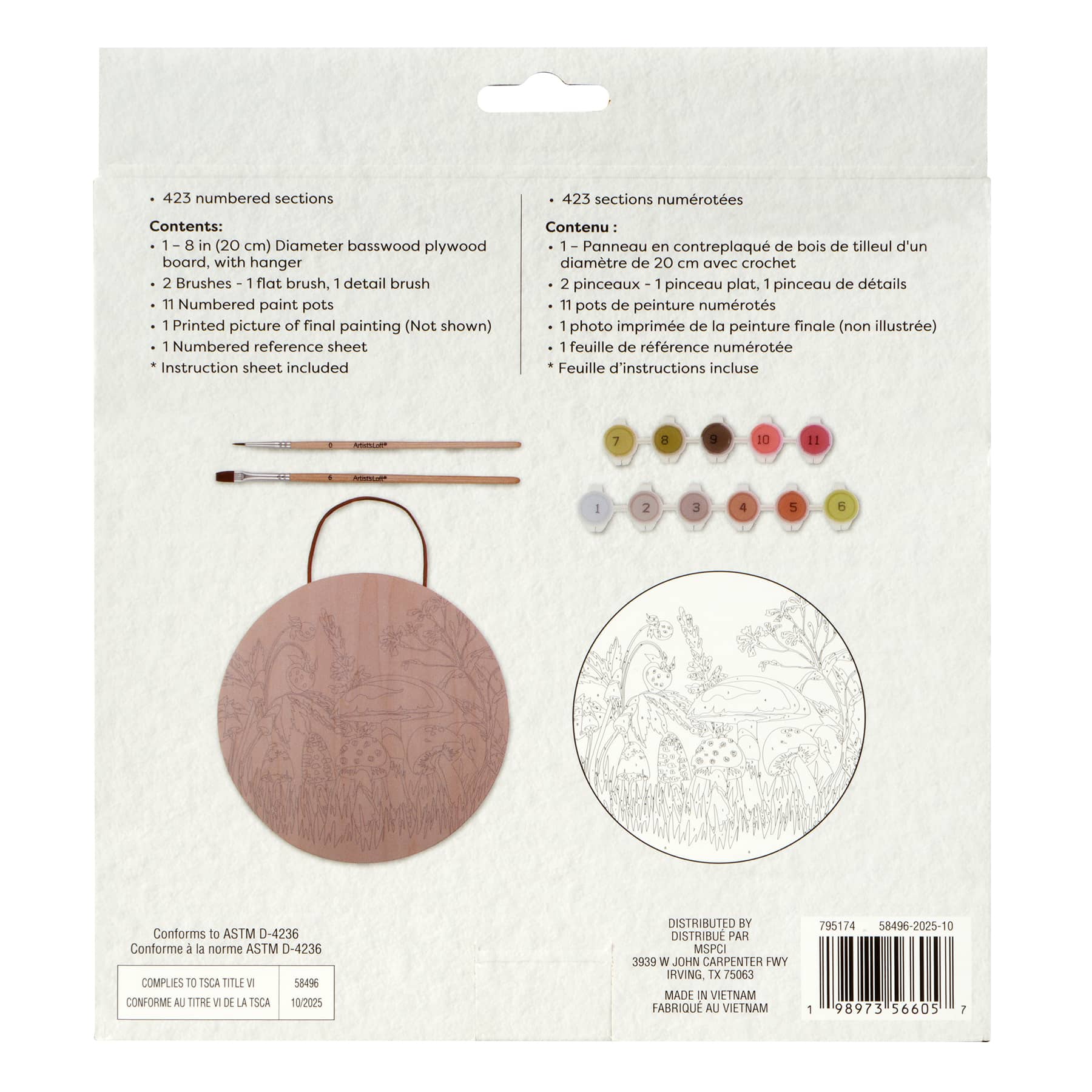 Mushroom Paint-by-Number Plywood Surface Kit by Artist's Loft®