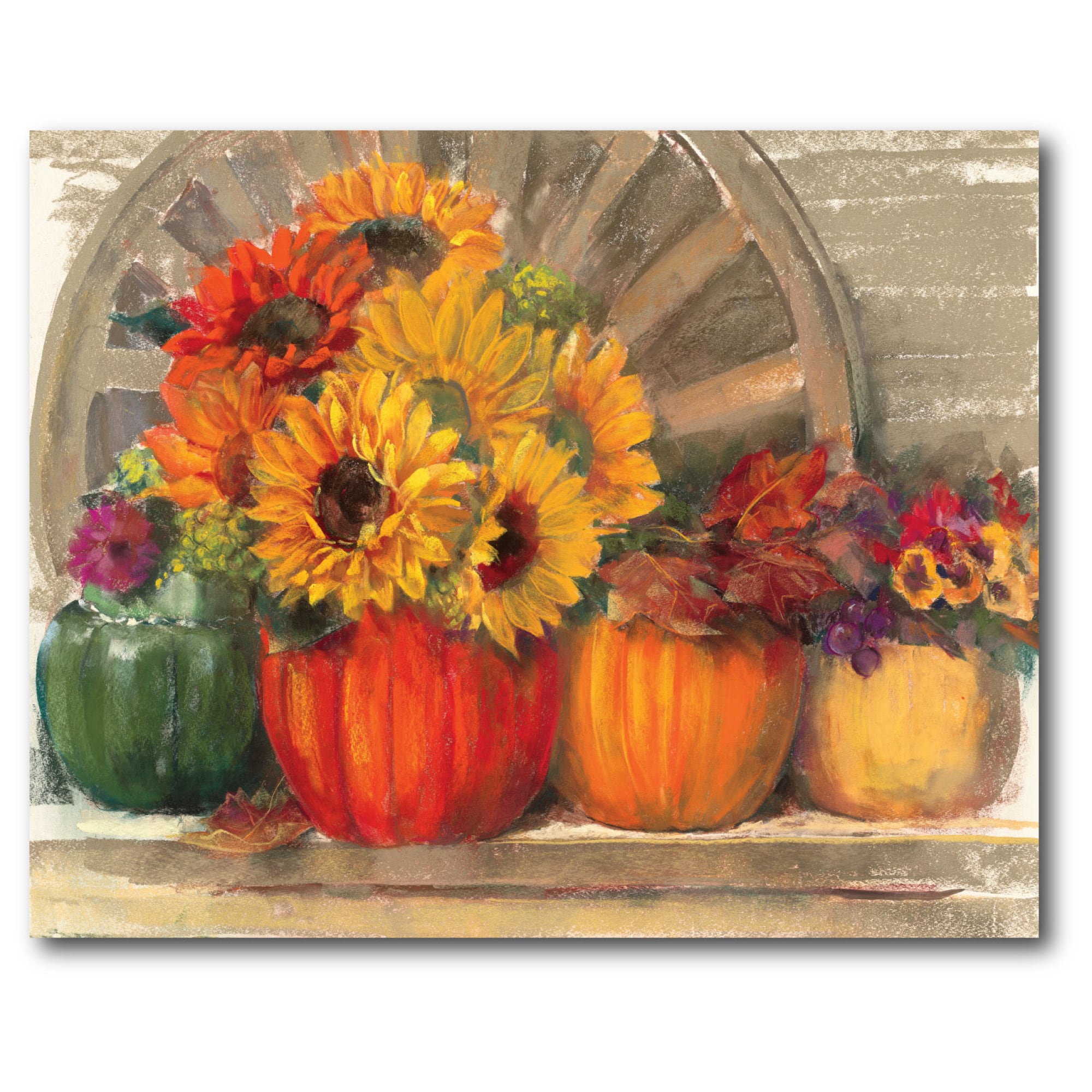 Courtside Market® Harvest Sunflowers & Pumpkins Gallery-Wrapped Canvas Wall Art